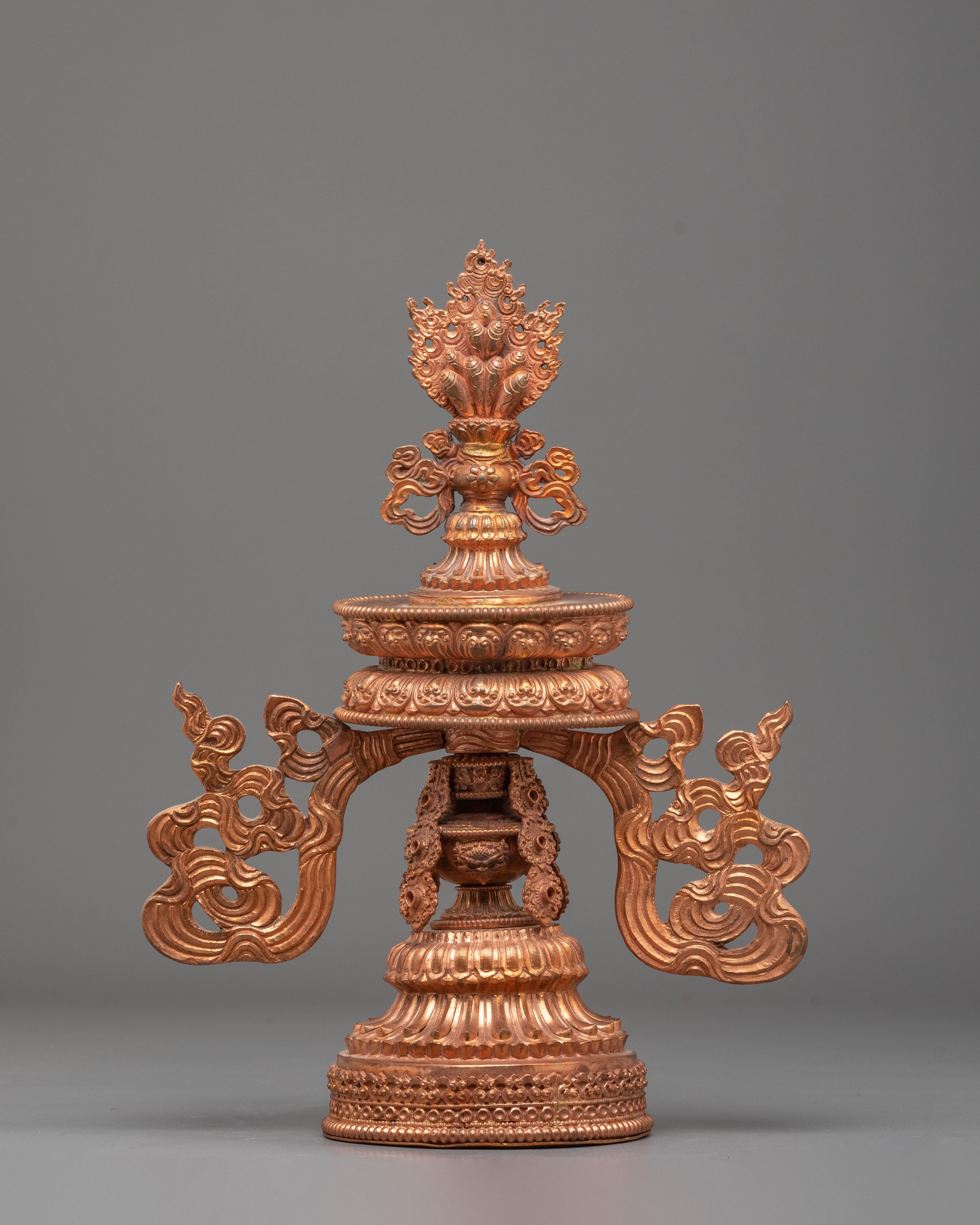 Sacred Buddhist Raja Rani Decorative Set | Copper Royal Figurine Collection