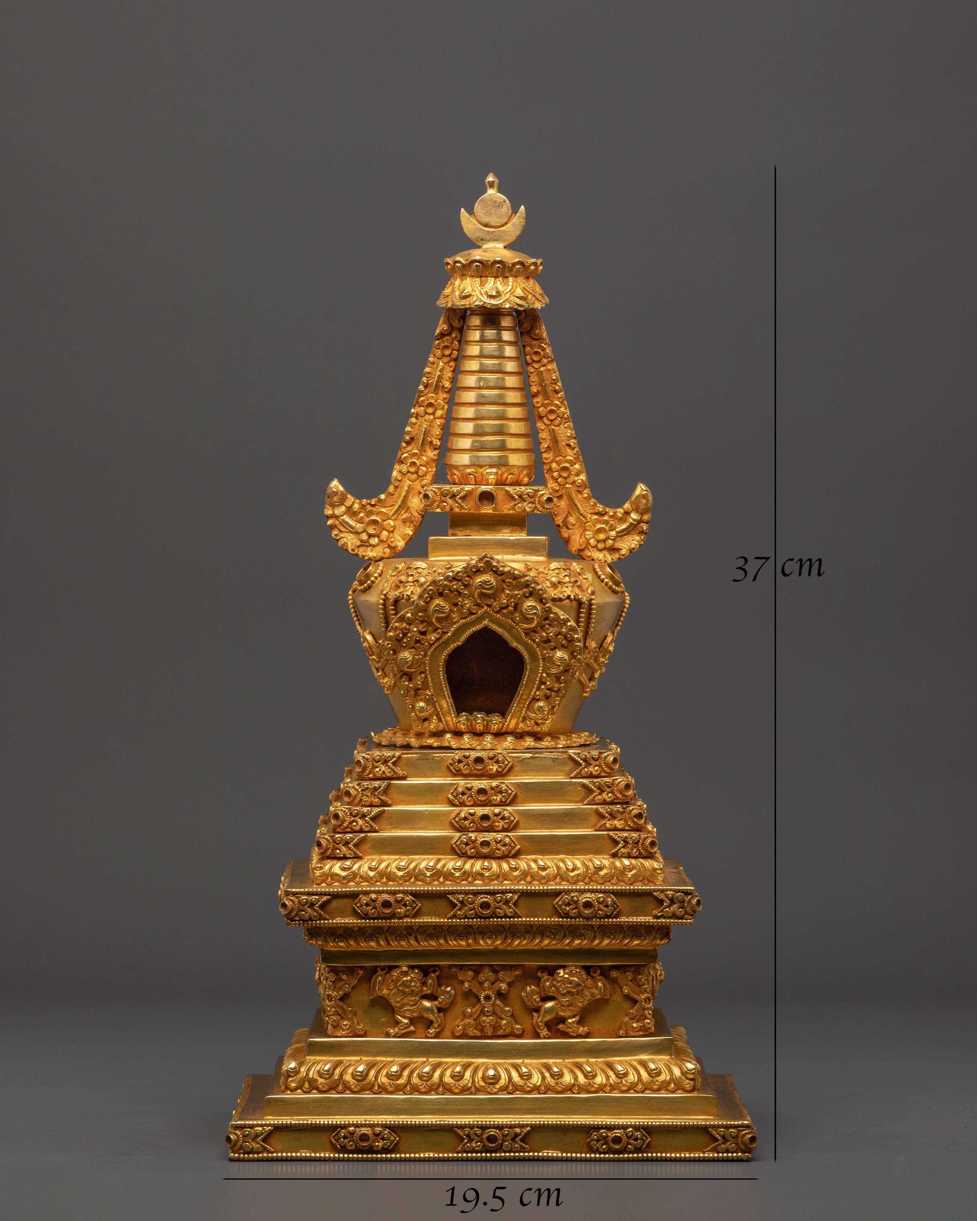 Decorative Traditional Stupa | Handcrafted Copper Buddhist Stupa for Home Decor