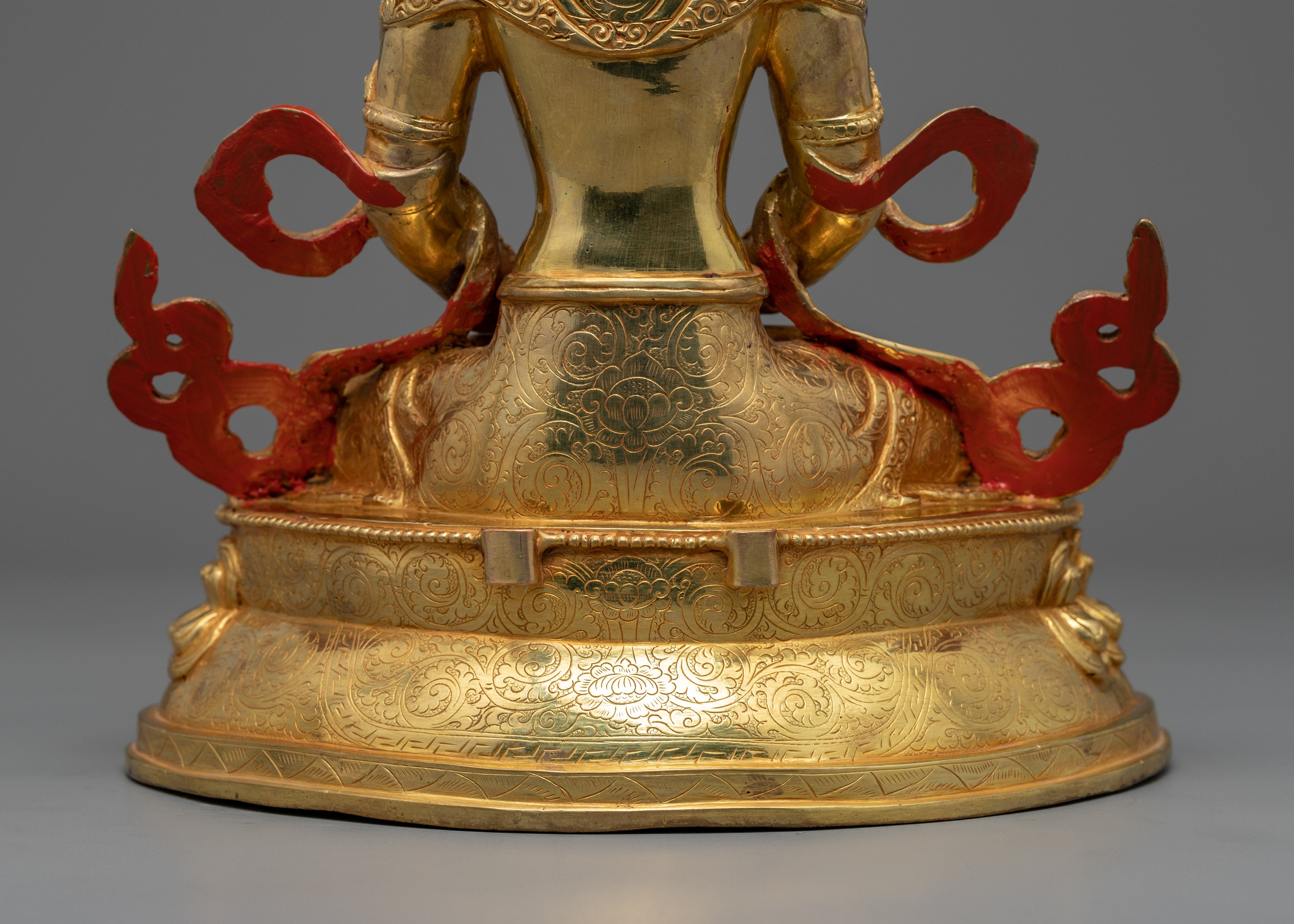 Gold Painted Amitayus Statue | Handmade Artwork of Nepal