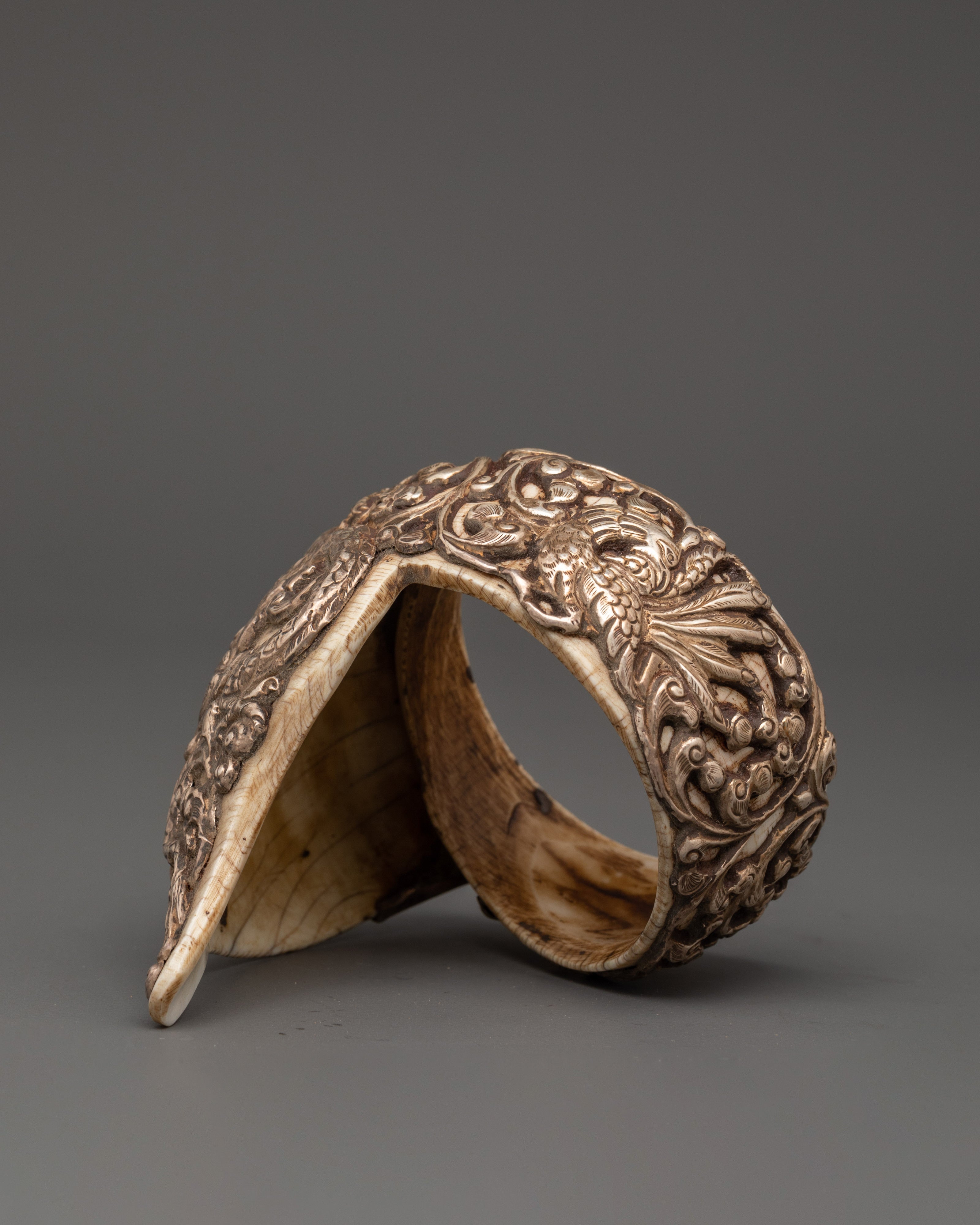 Handcrafted Conch Shell & Pure Silver Bangle | Traditional Artisan Jewelry