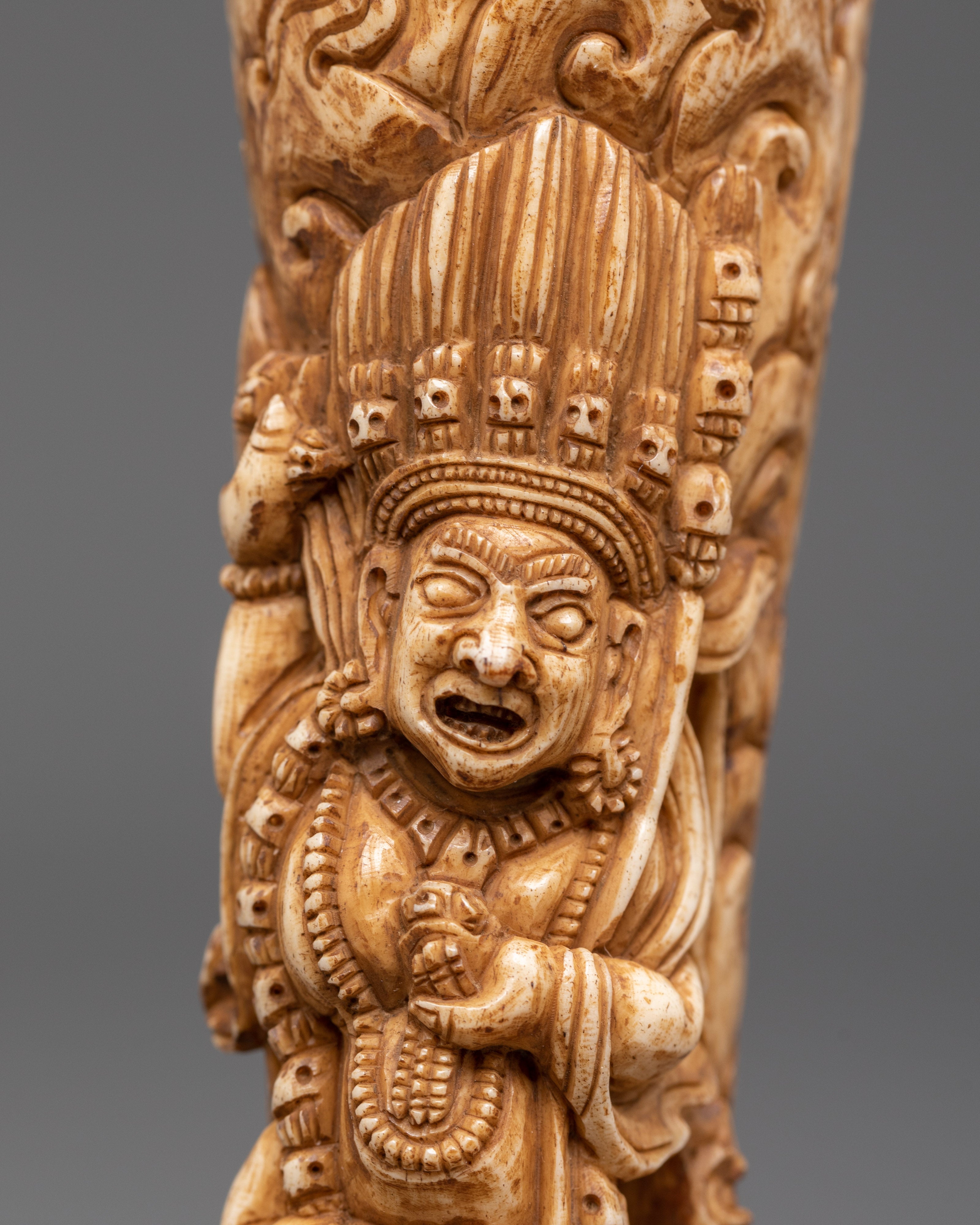 Bernagchen Mahakala Bone Statue | Ethically Sourced Buffalo Bone