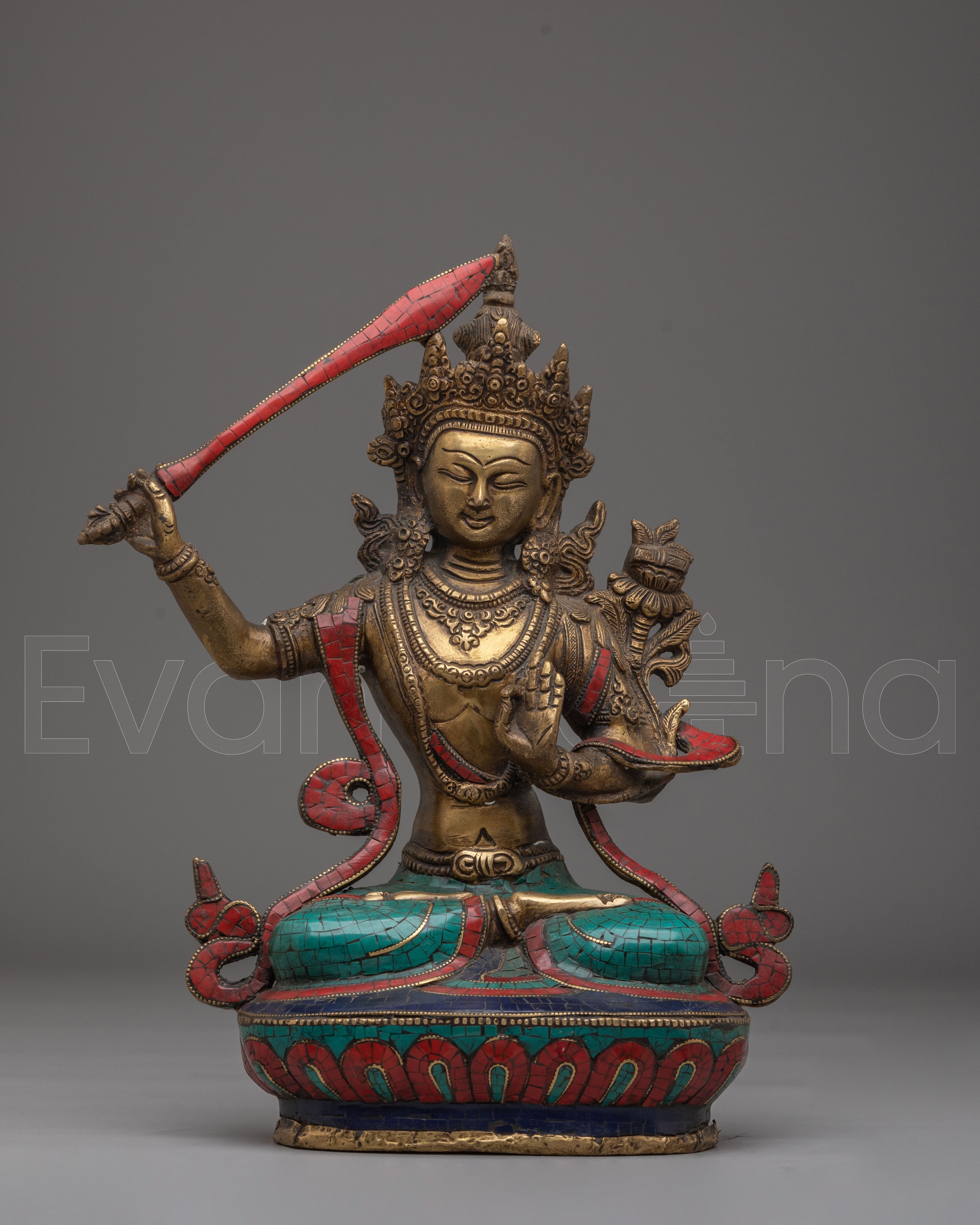 Handcrafted Manjushri Statue of Wisdom | Manjushri Statue for Insight and Clarity