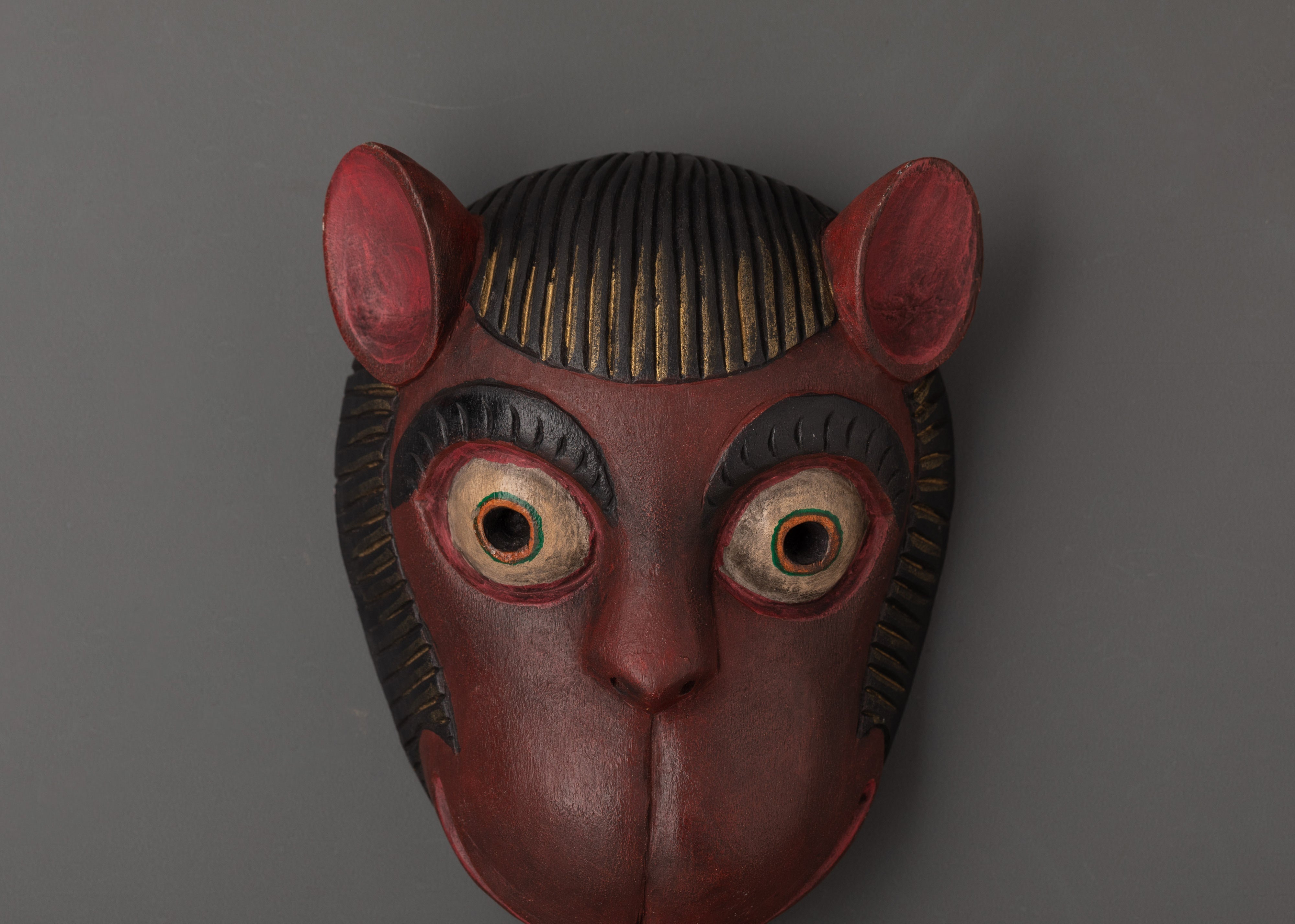Tribal Monkey Mask Wall Hanging | Handcrafted Wooden Ethnic Decor