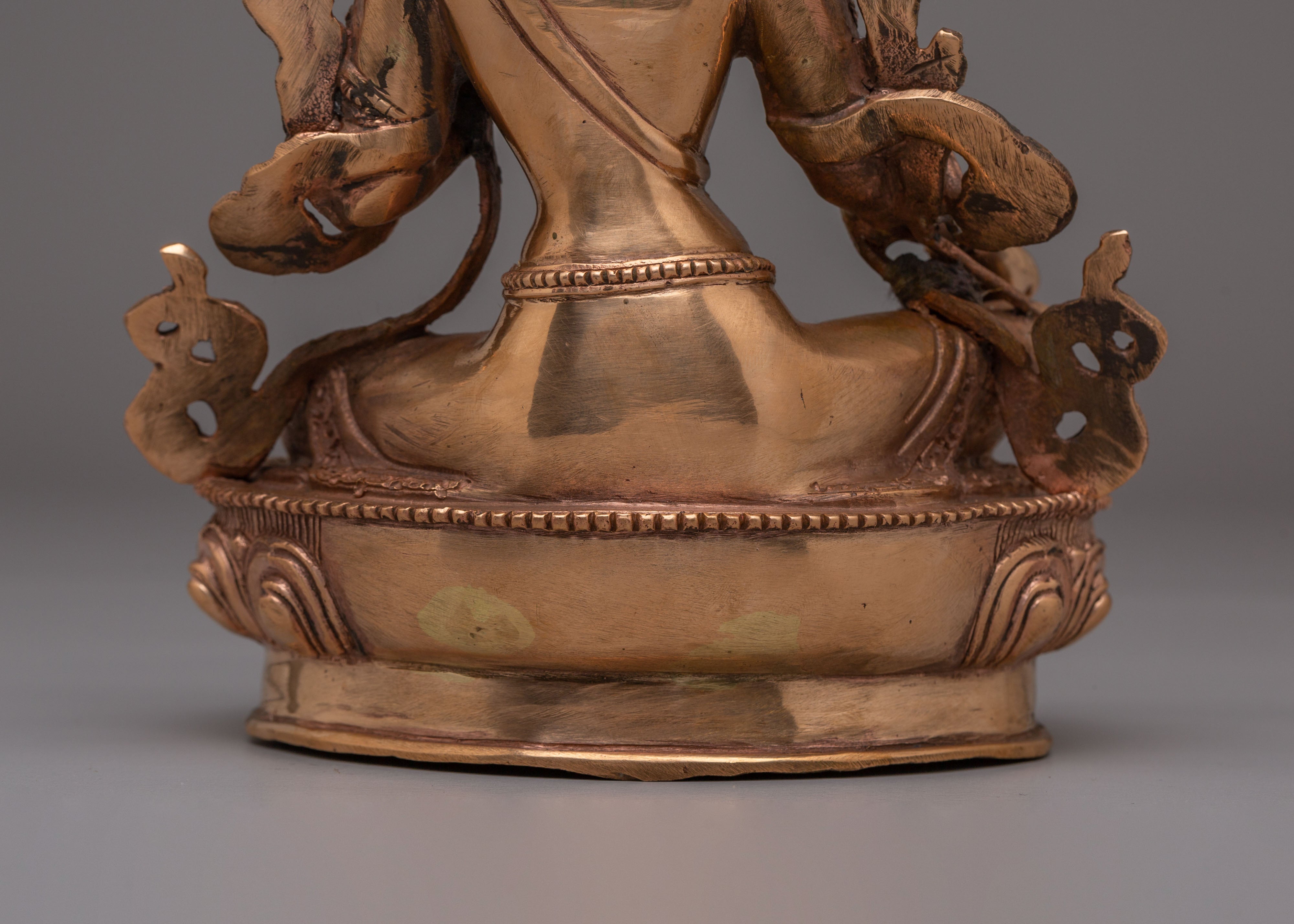 Handcrafted Sacred Green Tara Statue: Embodiment of Compassion