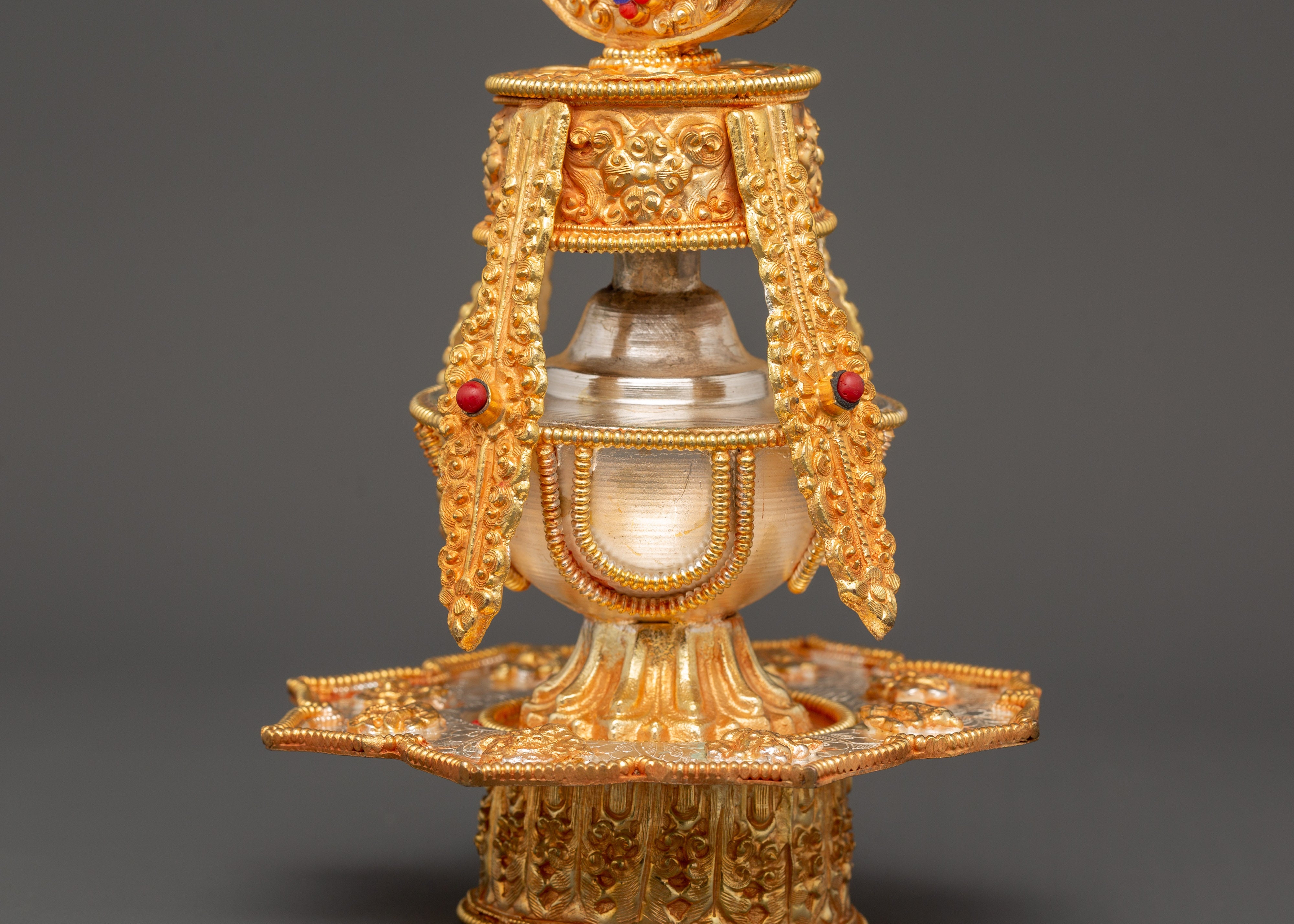 Handmade Tibetan Ritual Life Vase | Sacred Longevity Spiritual Item