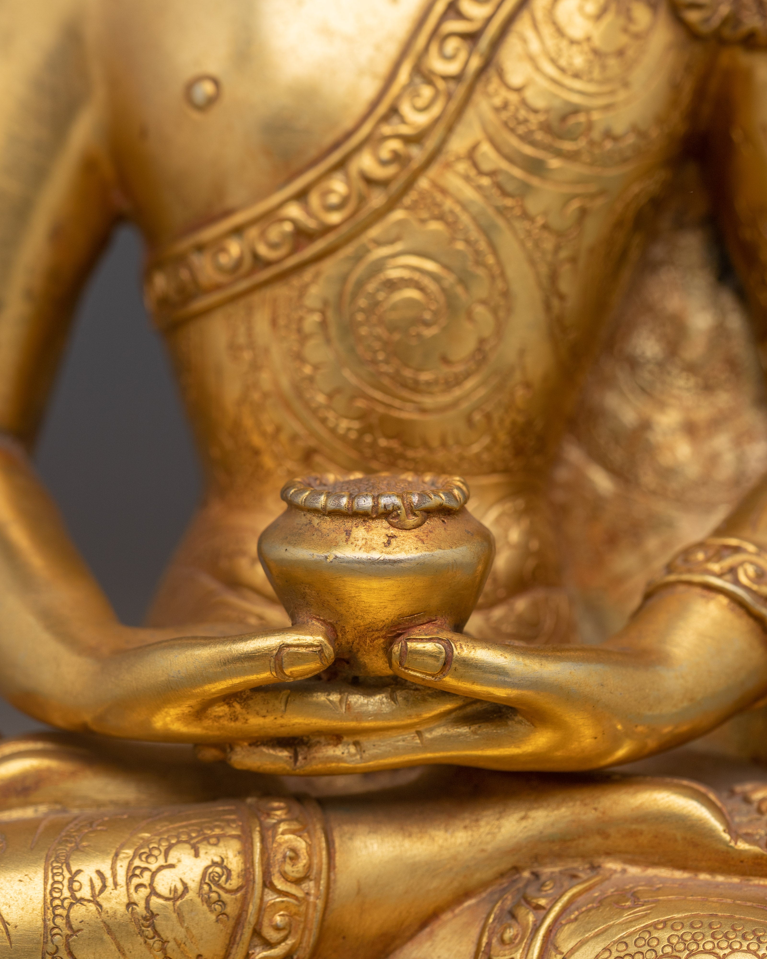 Amitabha Buddha Bodhisattva of Light | Gold-Plated Copper Spiritual Statue