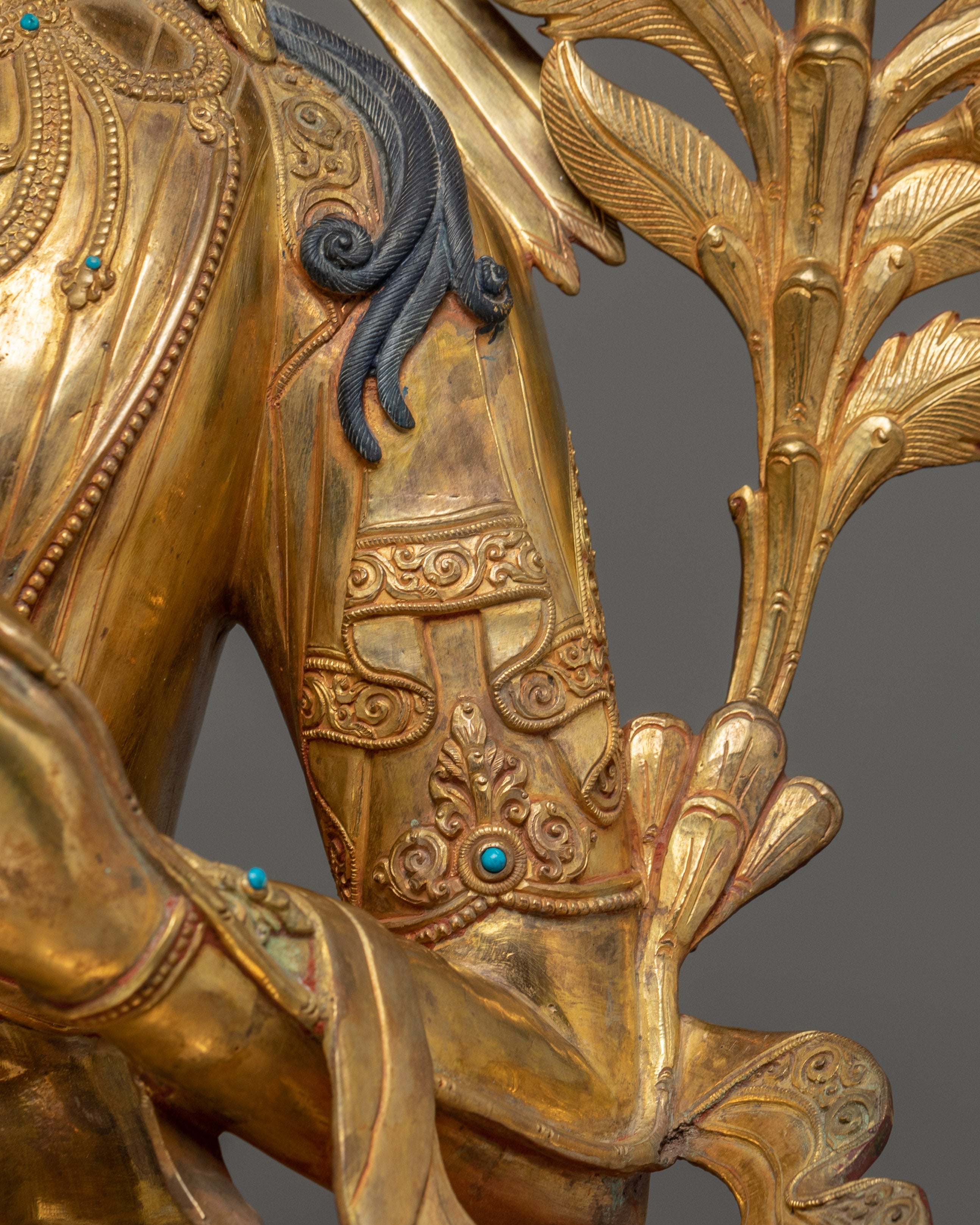 24K Gold Maitreya Buddha Statue | Meditation Shrine Decor