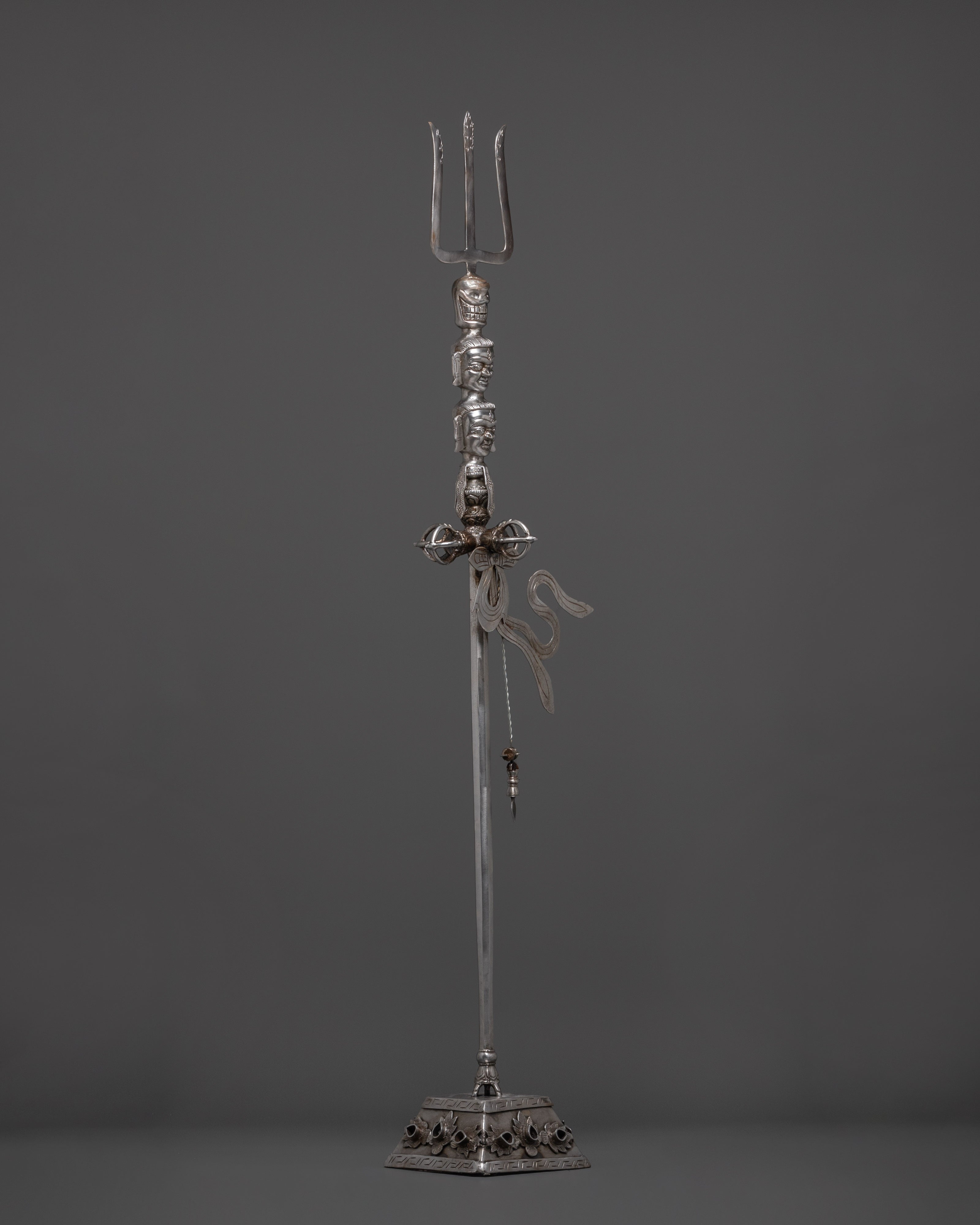 Traditional Tibetan Buddhist Khatvanga | Sacred Ritual Trident Staff