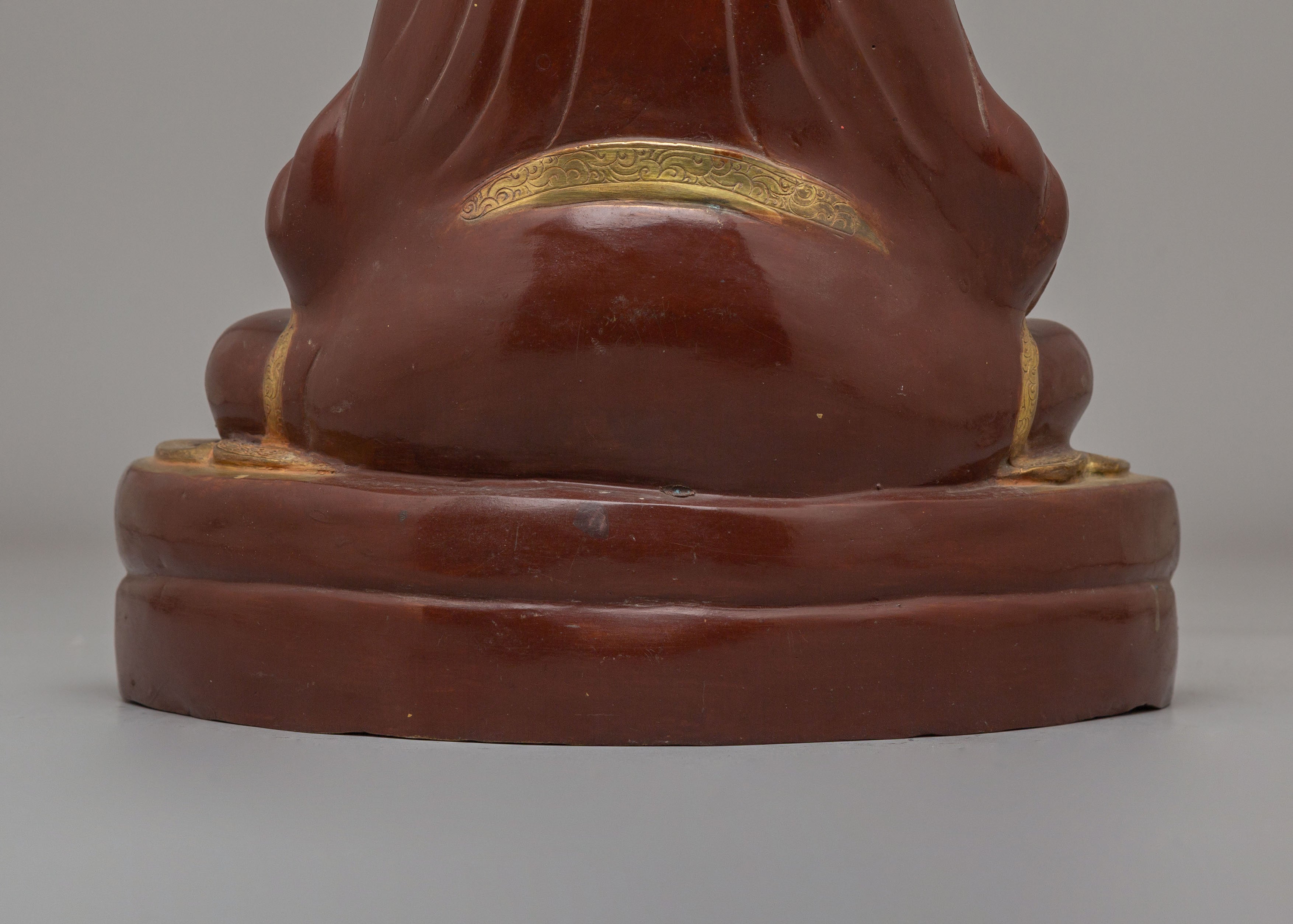 Buddhist Kagyu Master Marpha Sculpture | 24K Gold Plated Copper Deity
