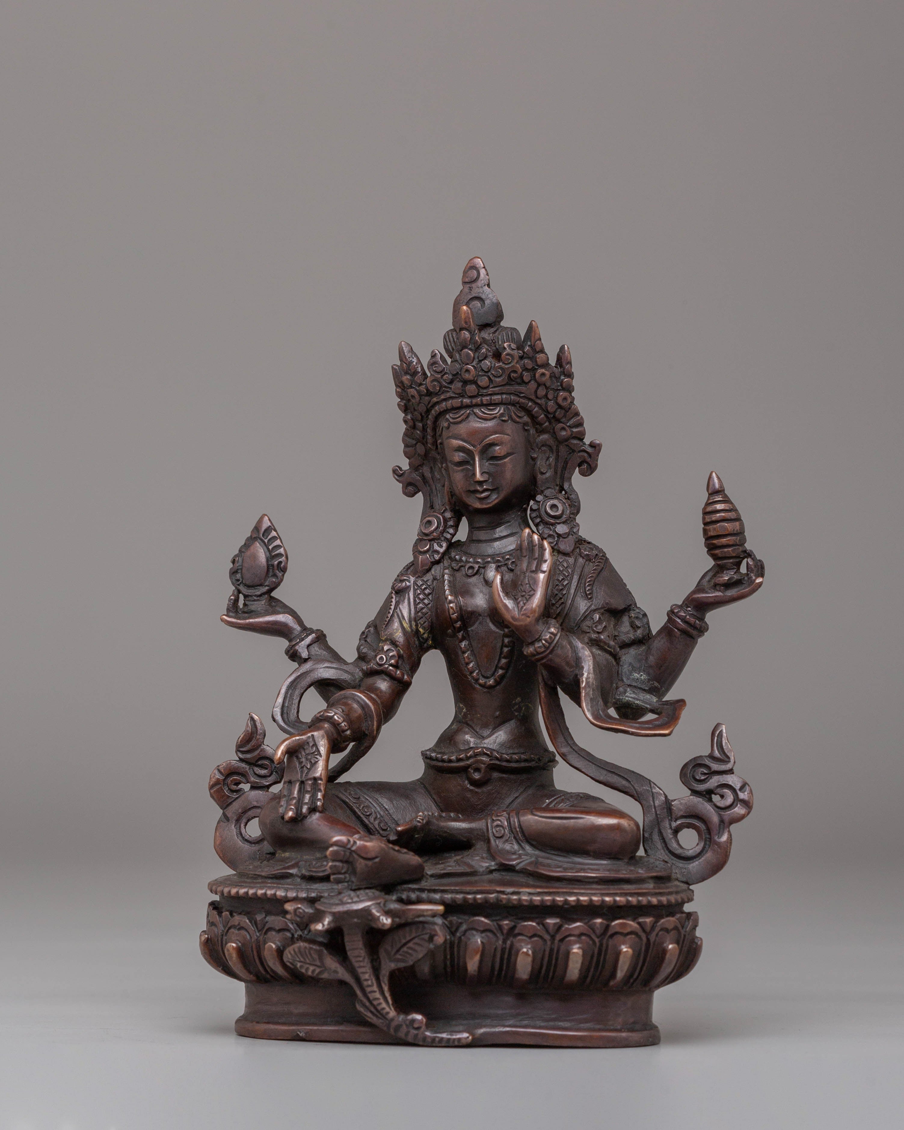 Handmade Wealth Deity Laxmi Statue | Hindu Goddess of Prosperity and Abundance