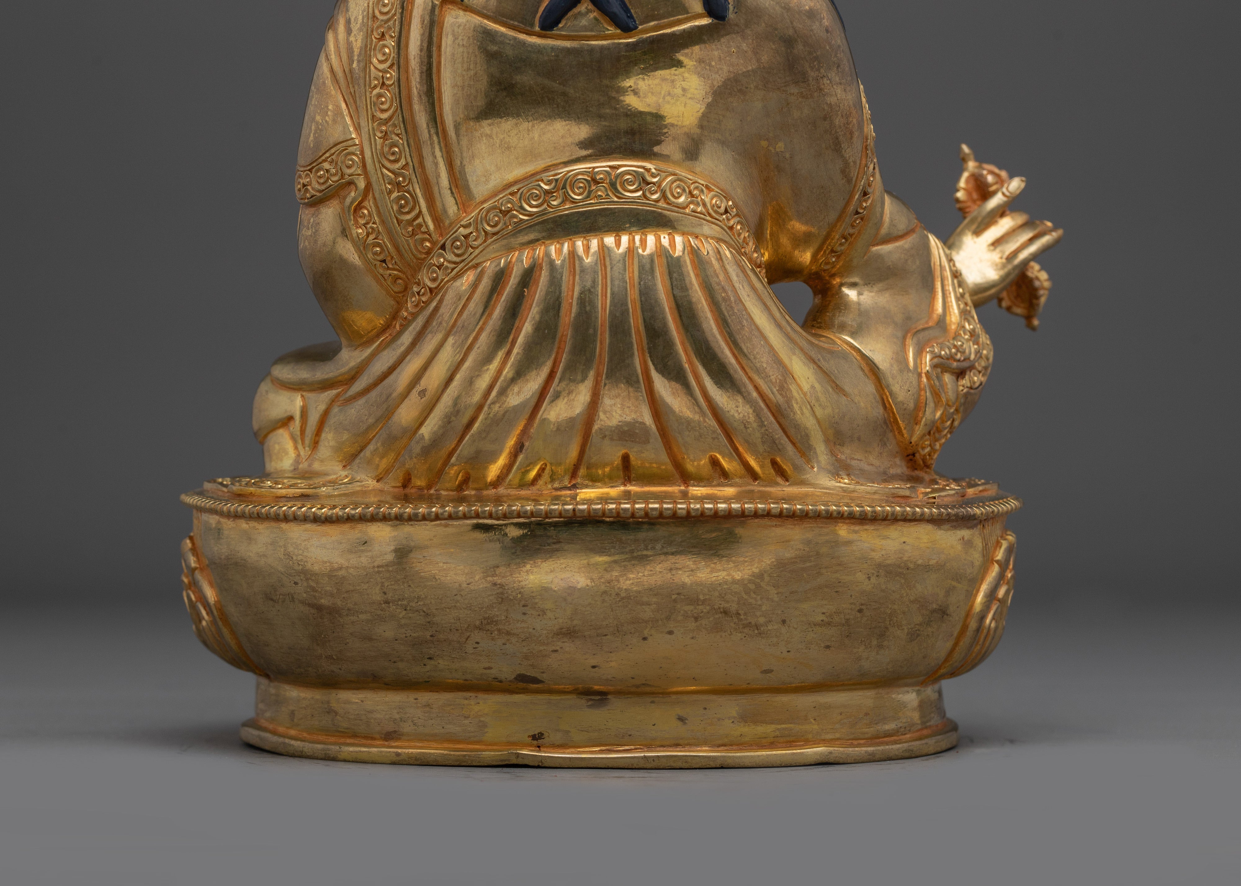 Guru Rinpoche Padmasambhava Copper Statue | 24K Gold Gilded Buddhist Sculpture