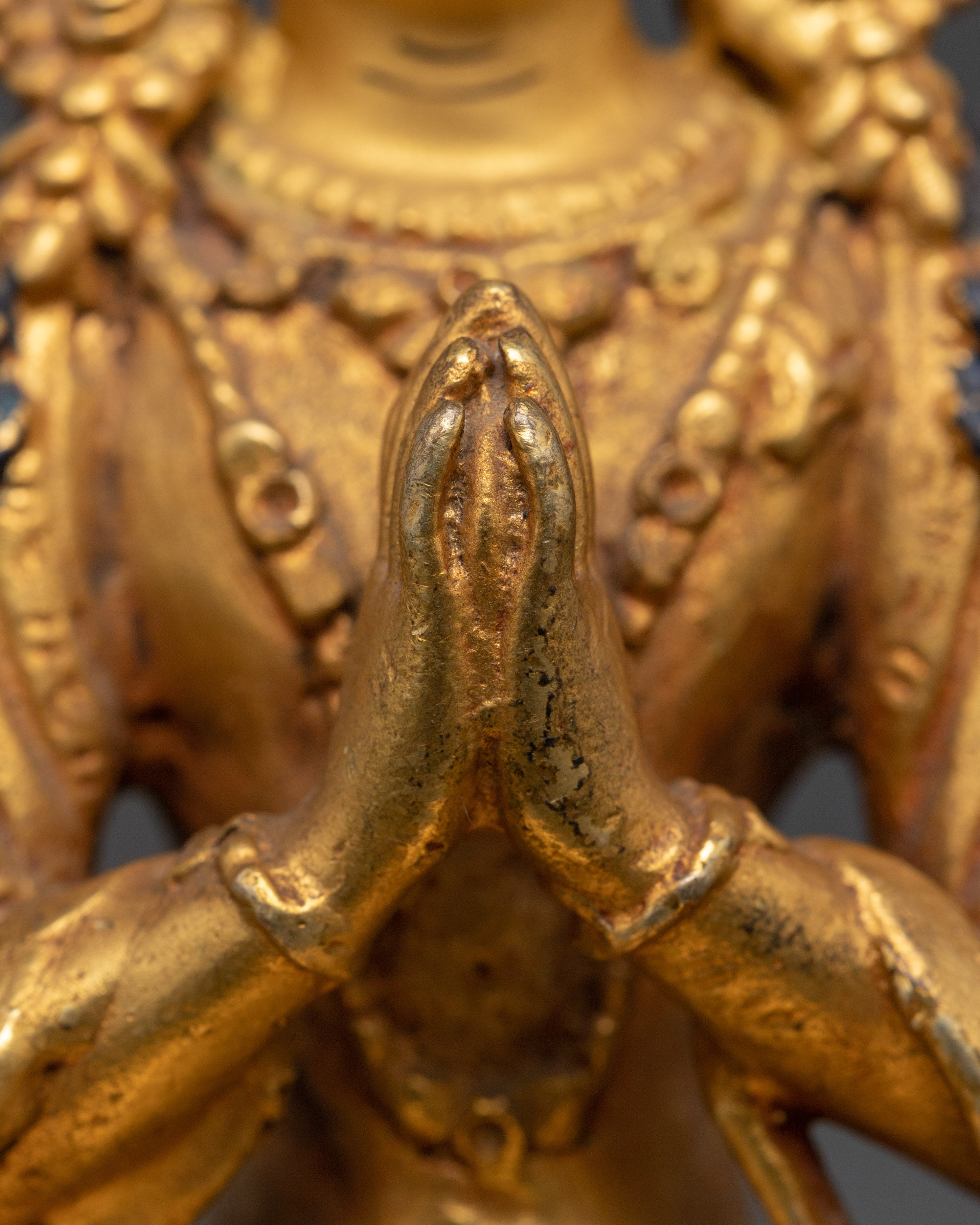 Compassion Lord Four-Armed Chenrezig Statue | Handcrafted Buddhist Sculpture