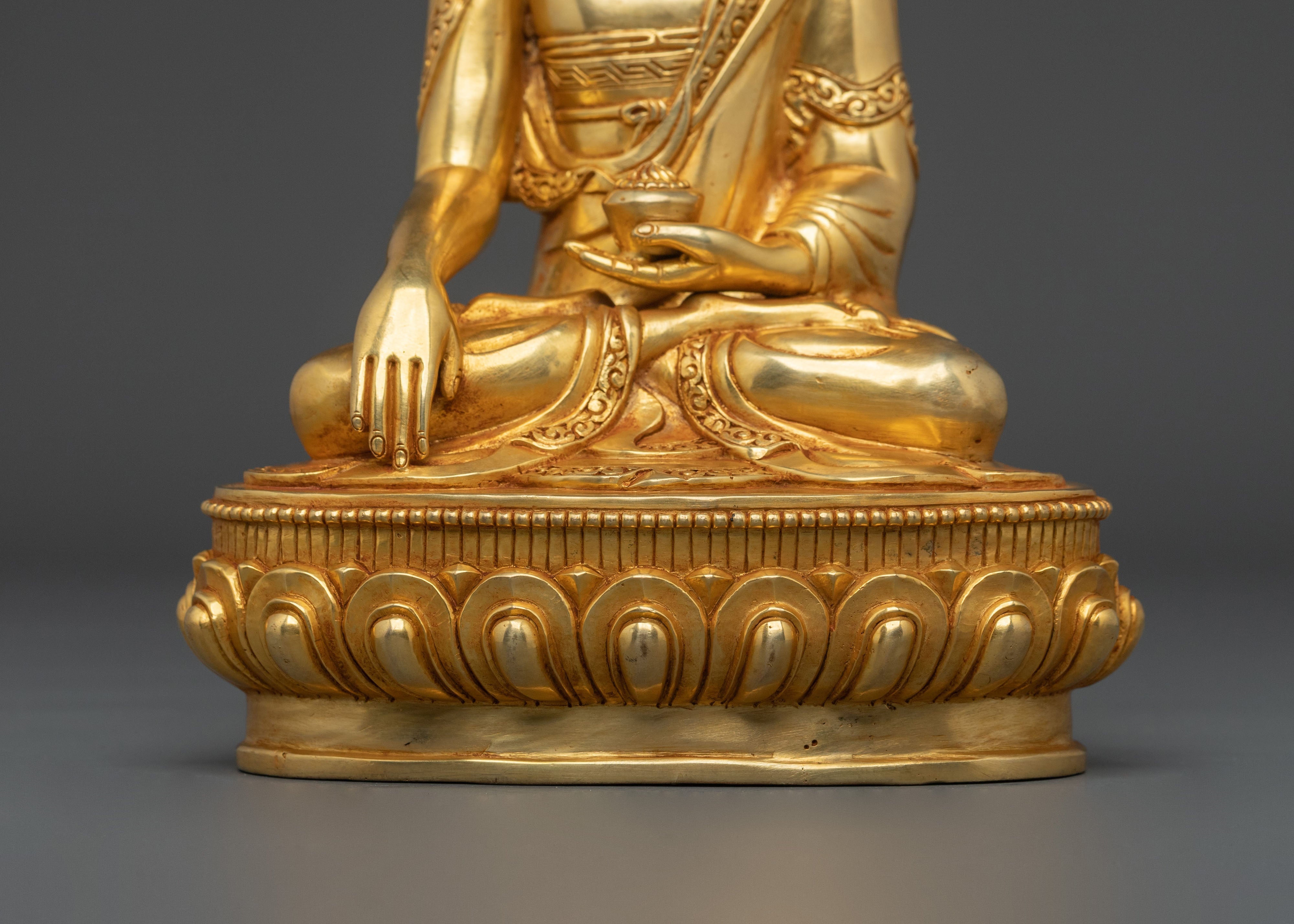 Traditional Shakyamuni Buddha Enlightened Statue | Sacred Buddhist Altar Figure