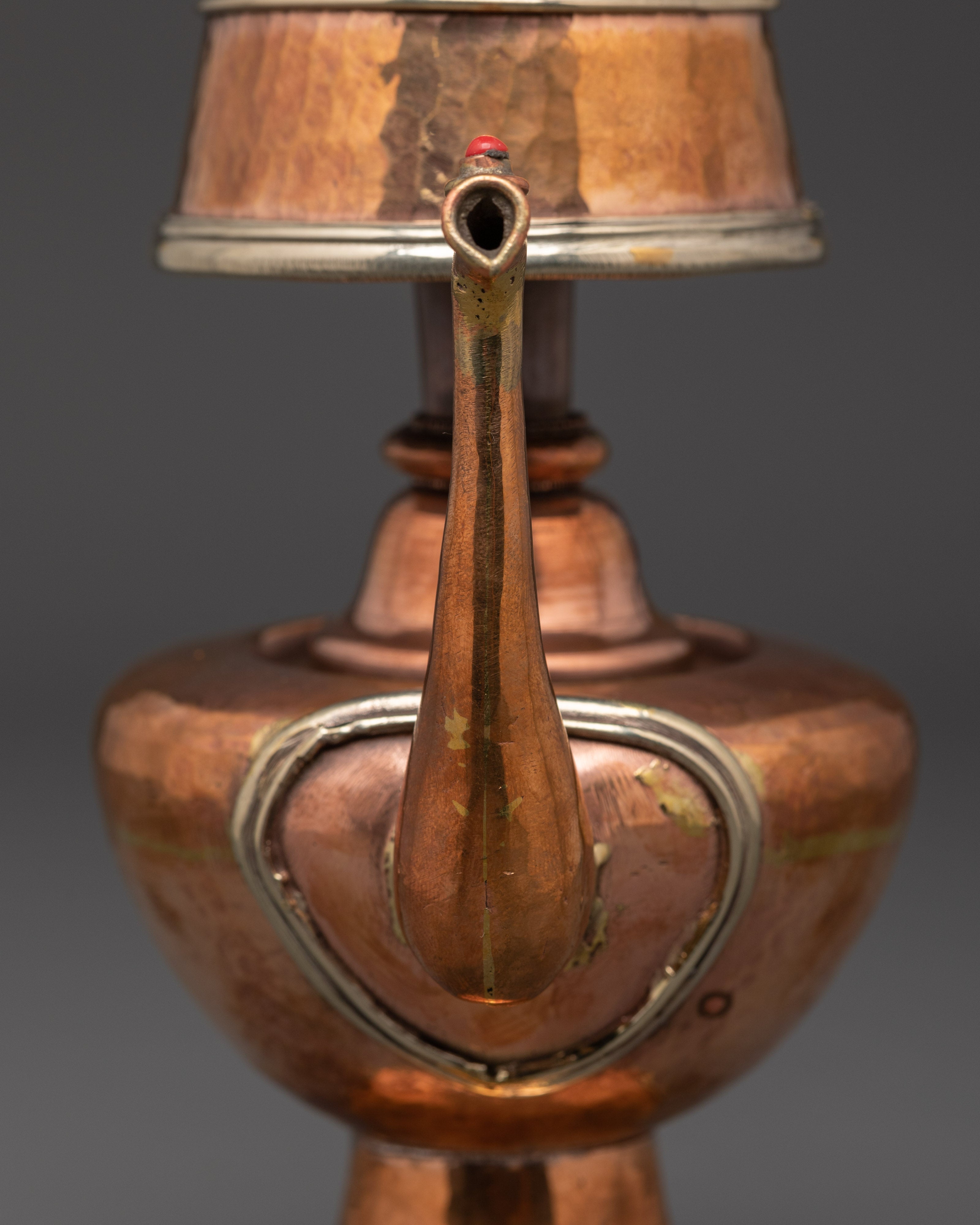 Copper Bumpa Set with Bird-Form Spouts | Tibetan Ritual Water Vessels