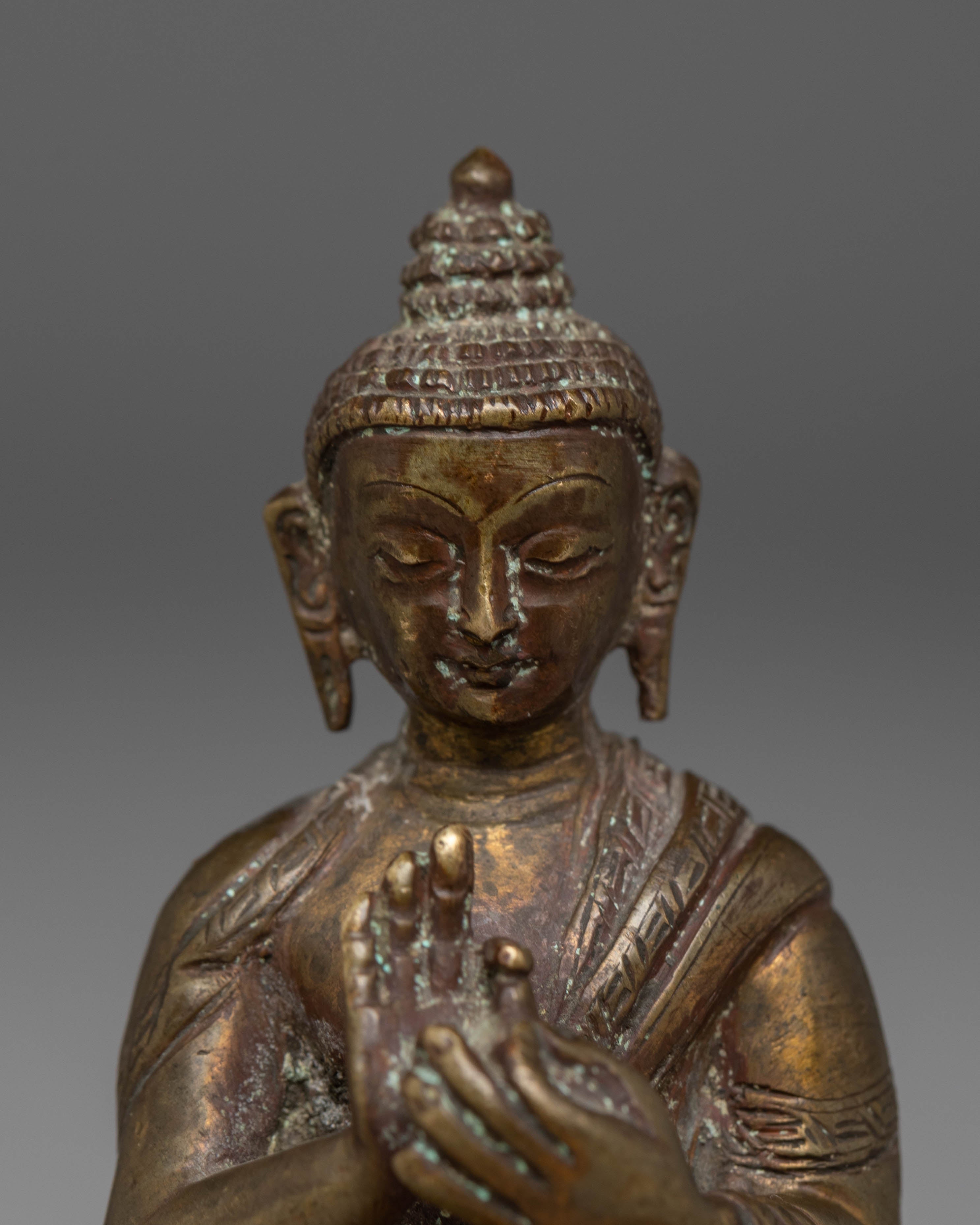 Oxidized Copper Statue of Vairocana | The Cosmic Buddha