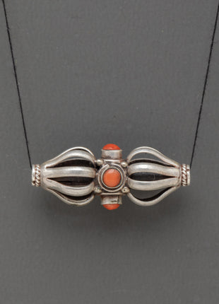 Tibetan Sterling Silver Vajra Amulet Locket 