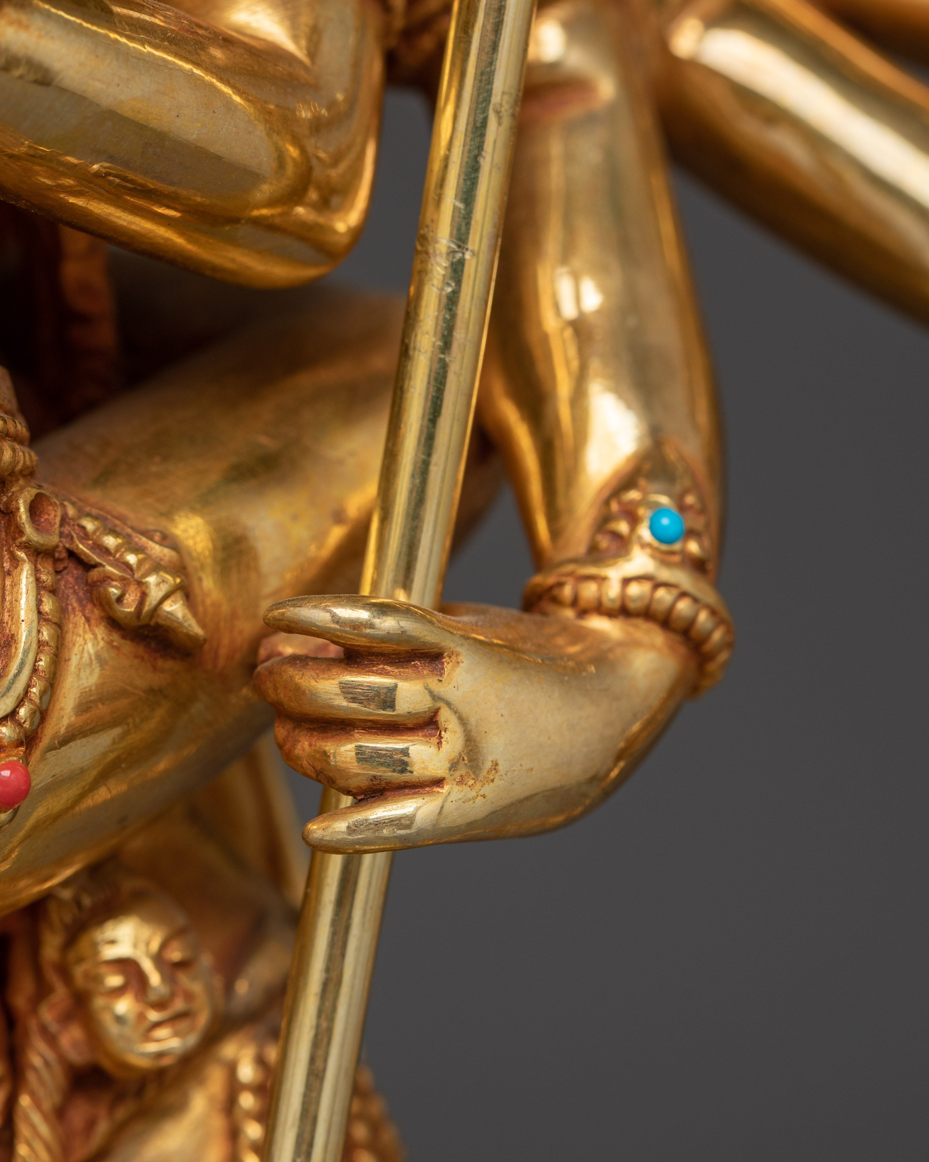 Chakrasamvara Statue in 24K Gold-Gilded | Tantric Deity for Enlightenment