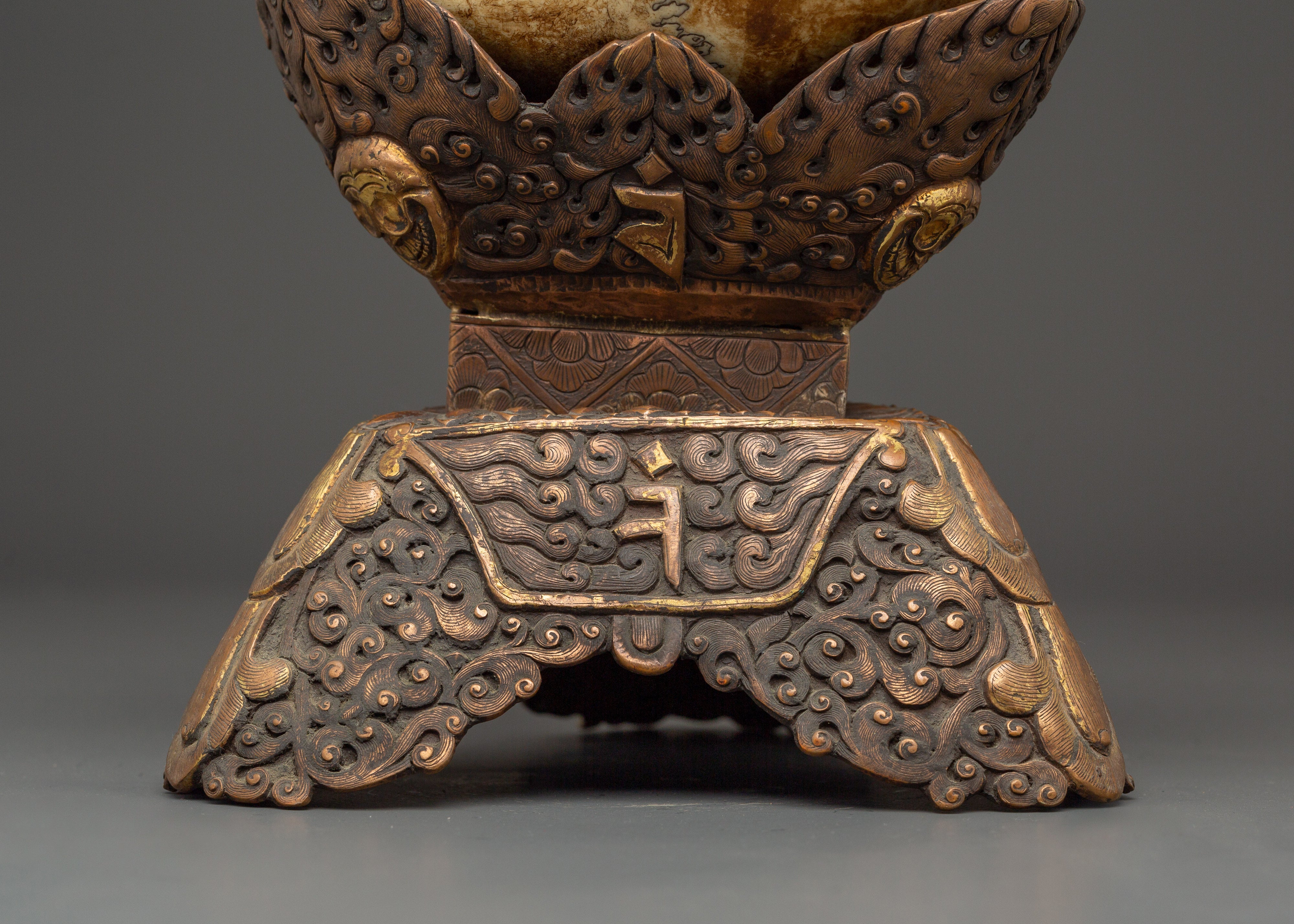 Ethically Sourced Buffalo Bone Kapala Skull Cup | Tibetan Ritual Vessel for Meditation