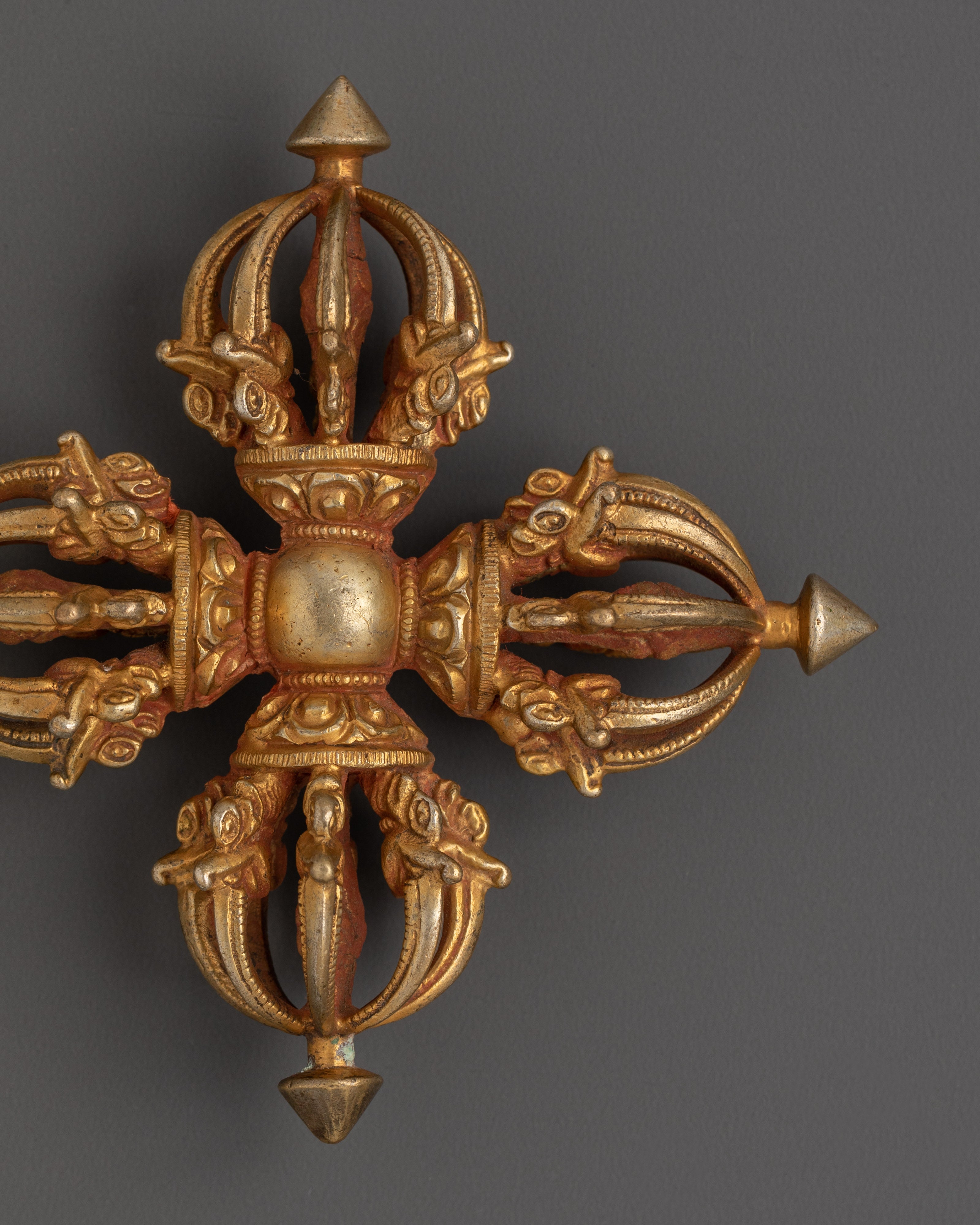 Spiritual Vishwo Vajra | Handcrafted Copper & Gold Plated Ritual Tool