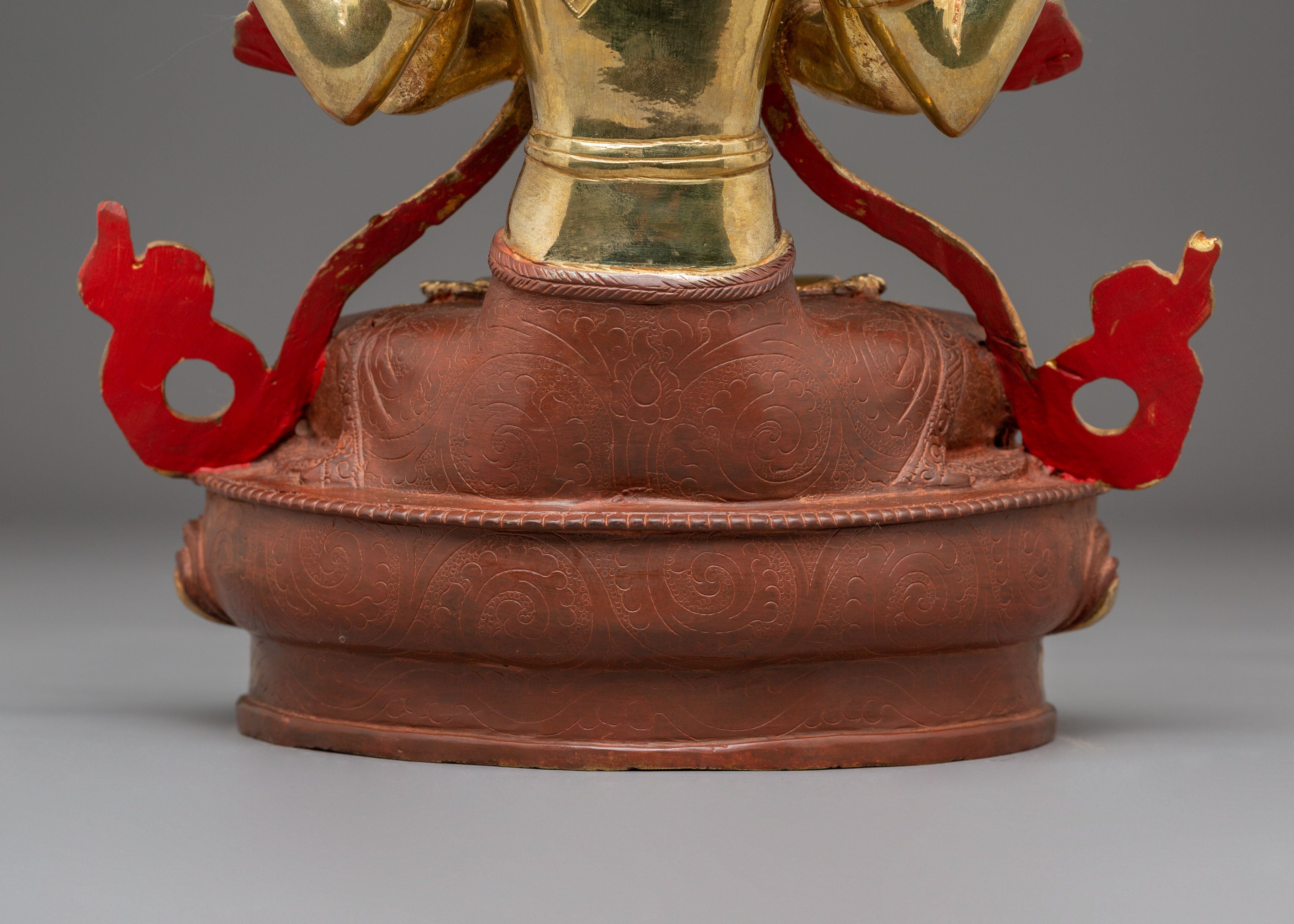 Sacred Bodhisattva Chenrezig Handcrafted Statue | Tibetan Avalokiteshvara Art