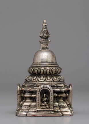 Decorative Copper  Chaitya Stupa | Symbol of Compassion and Enlightenment in Tibetan Art
