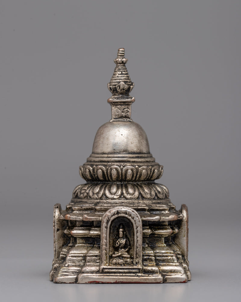 Decorative Copper  Chaitya Stupa | Symbol of Compassion and Enlightenment in Tibetan Art