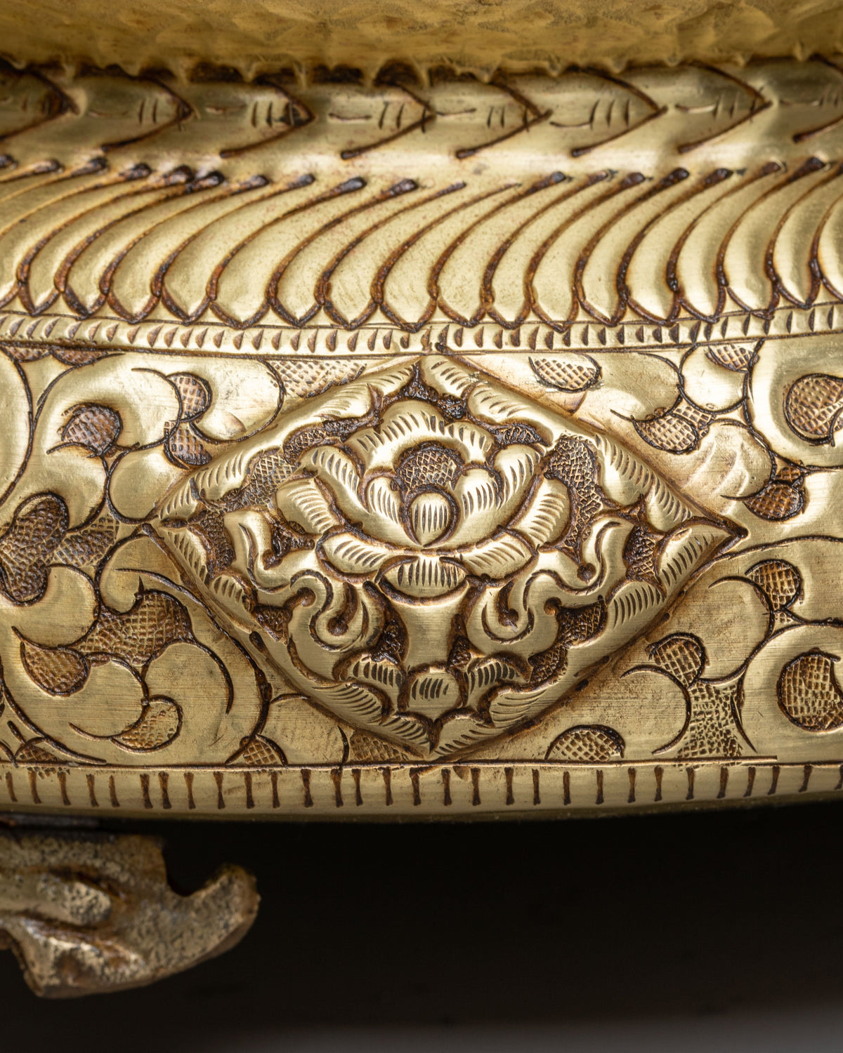 Traditional Decorative Urli Bowl | Auspicious Symbol Carving