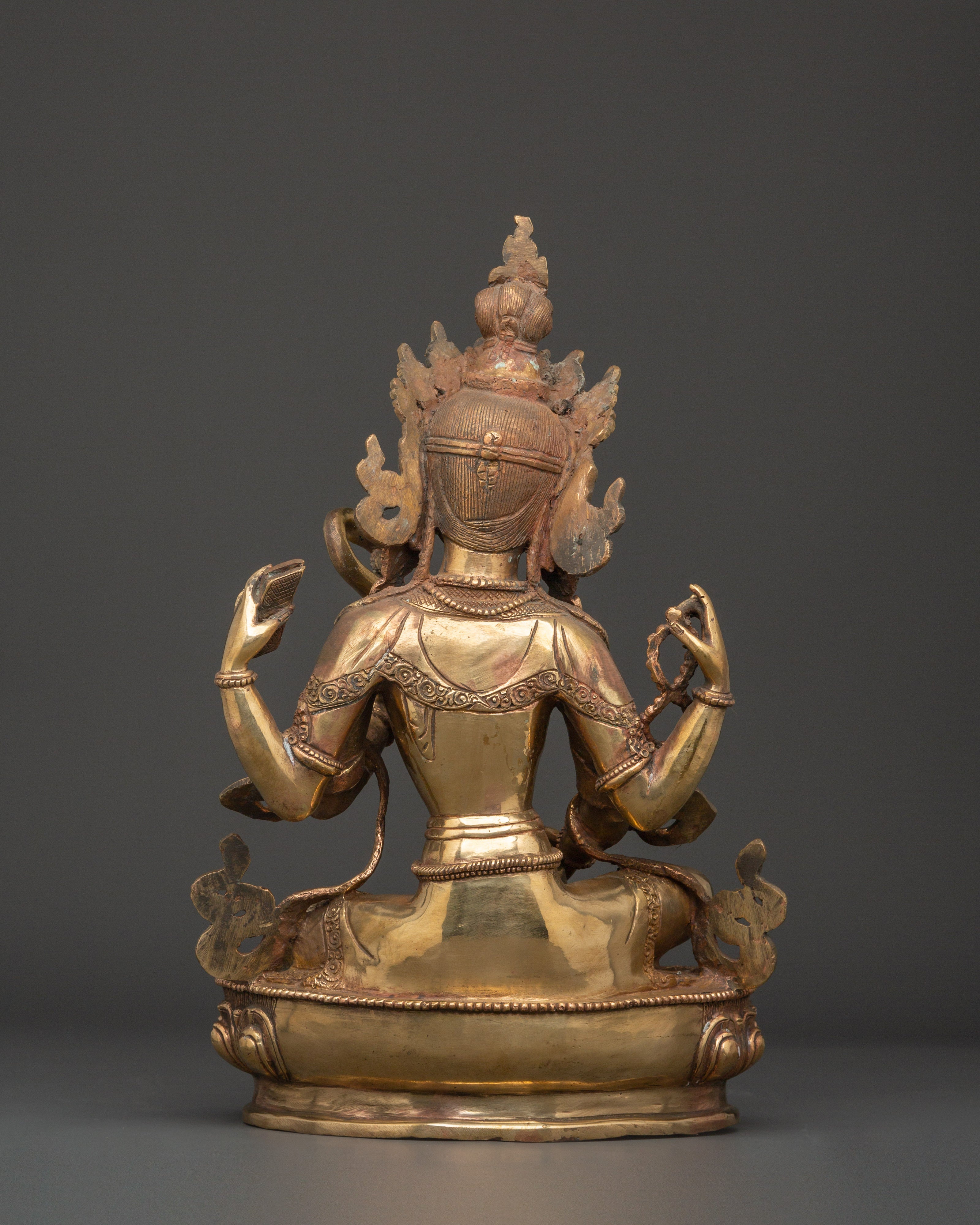 Saraswati Goddess Statue in Copper | Wisdom Deity Sculpture