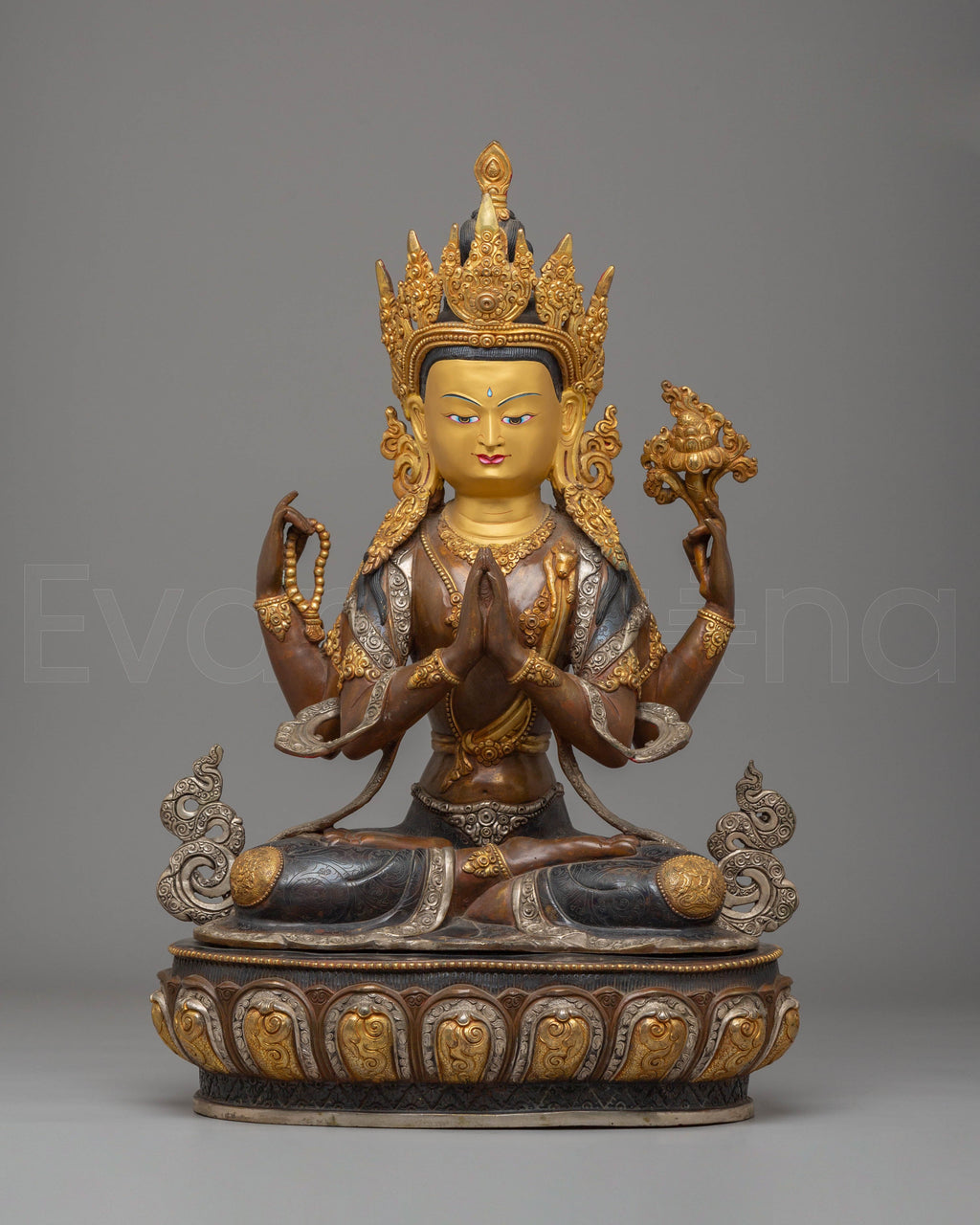 Handcrafted Buddhist Chenrezig Statue | Tibetan Buddhist Deity