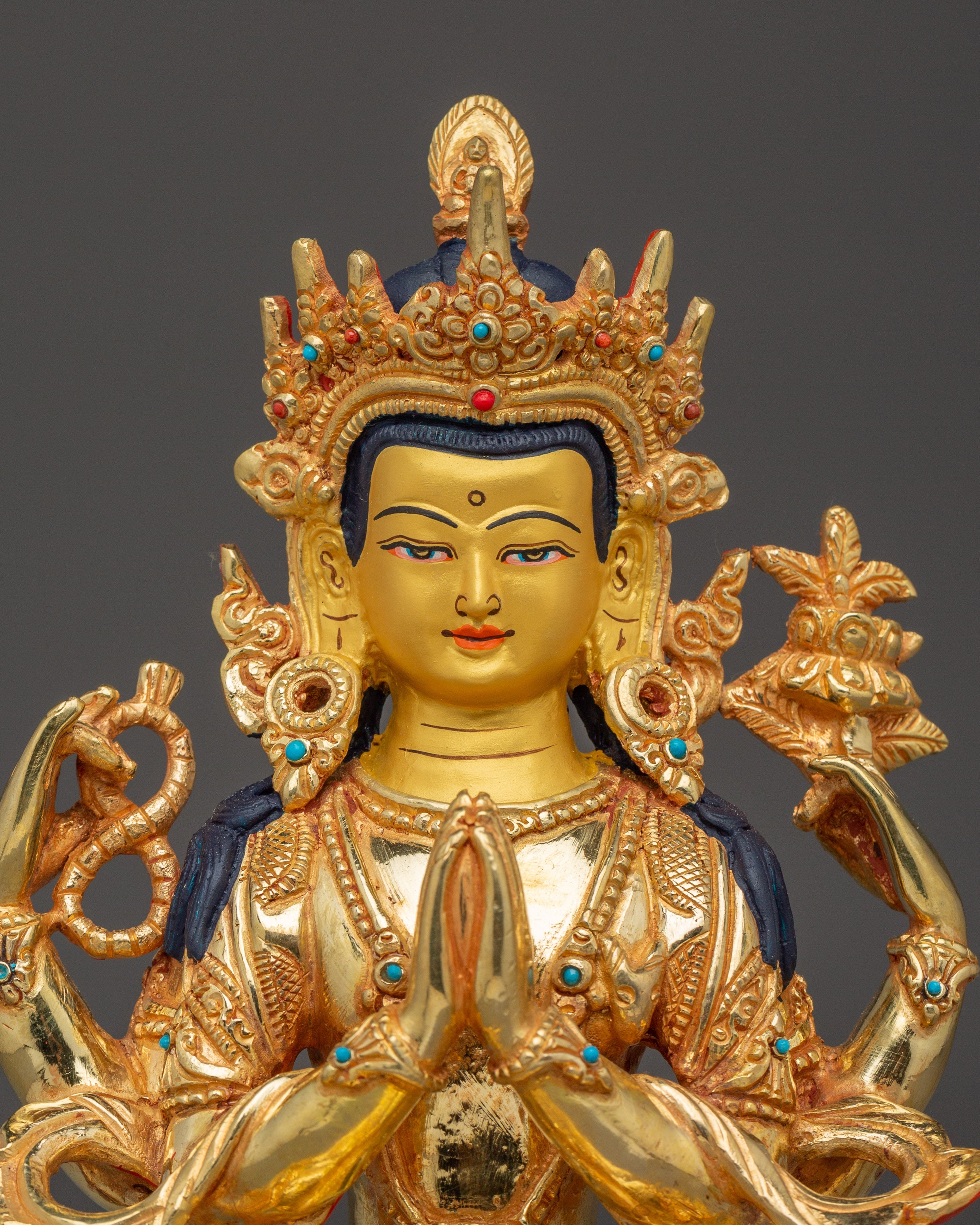 Golden Statue of Chenrezig | Bodhisattva of Supreme Wisdom