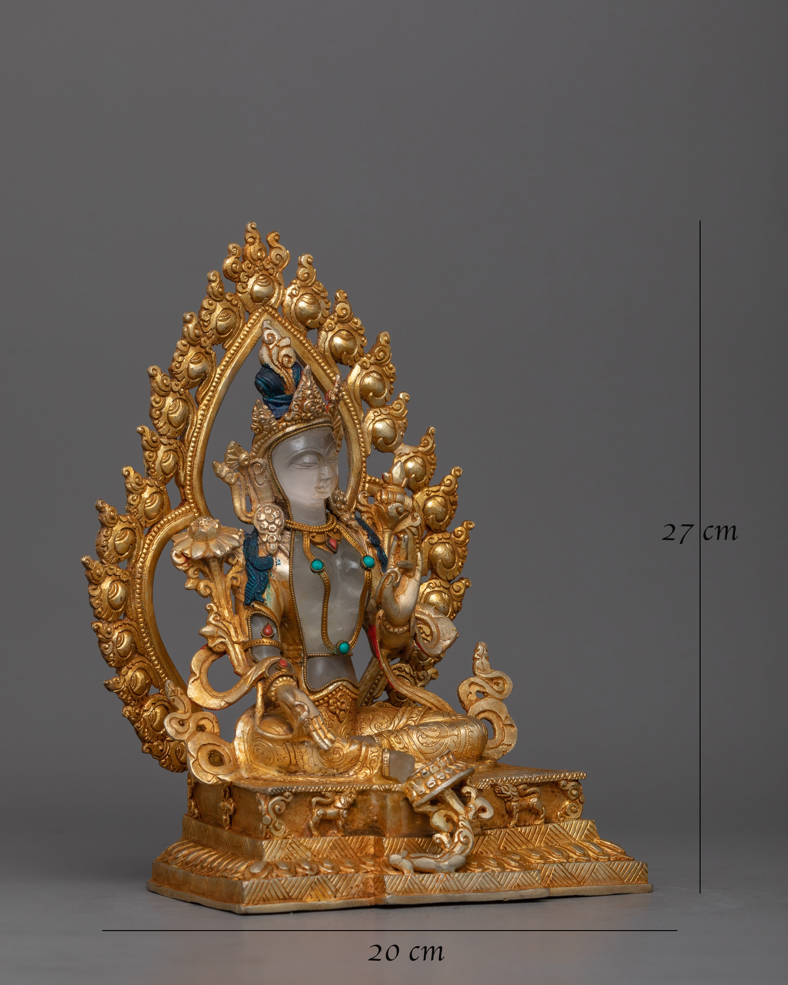 Crystal Green Tara Statue