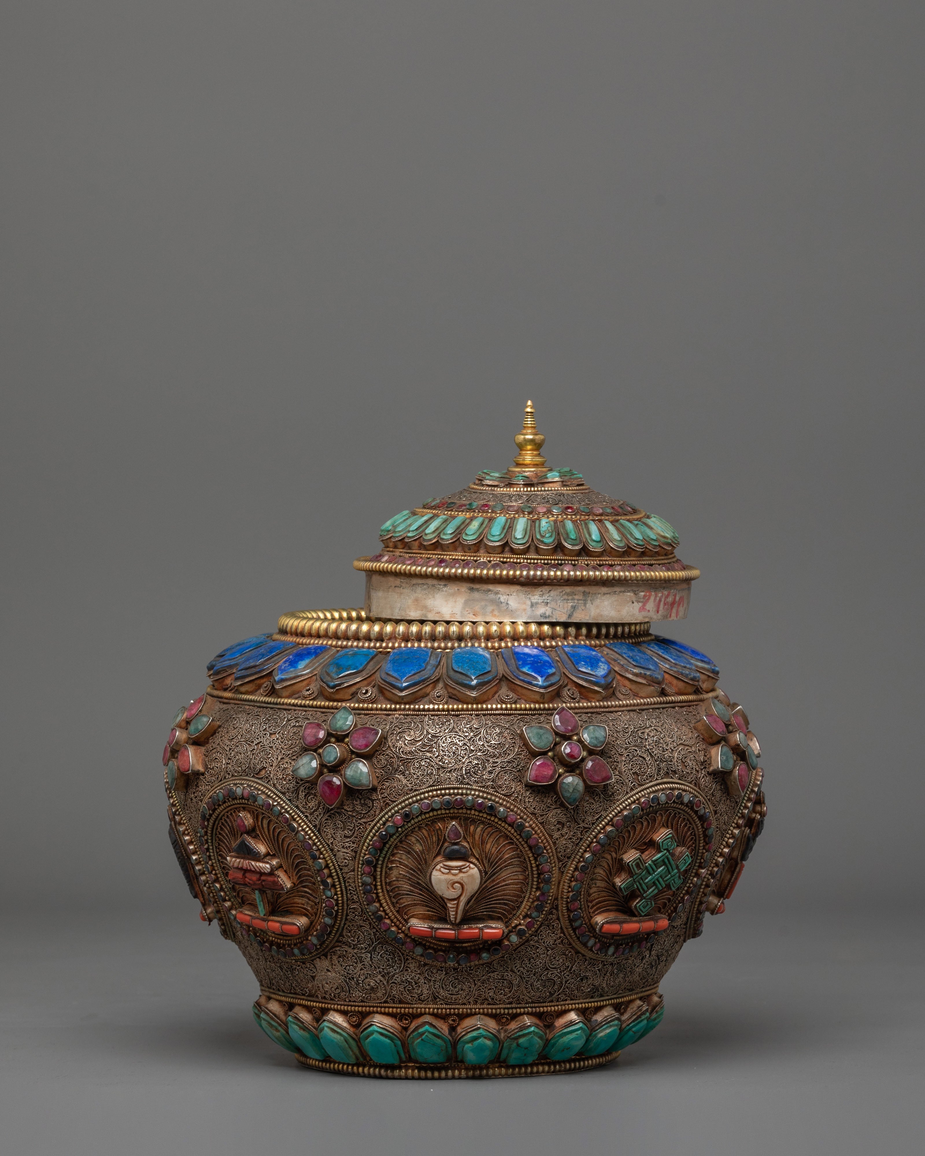 Tibetan Buddhist Dhupur Rice Pot | Himalayan Ritual Offering Vessel