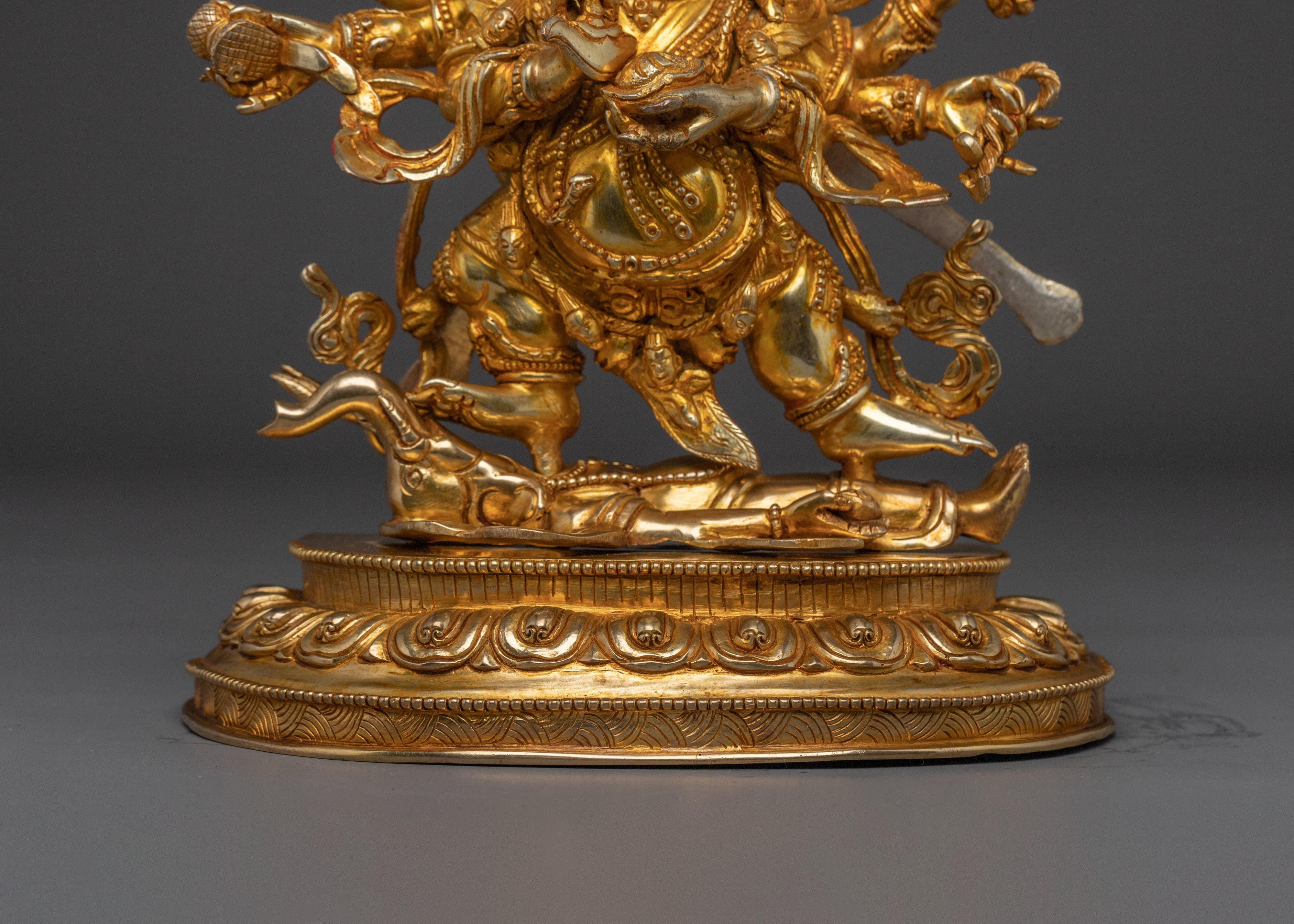 Handcrafted  Six Armed Mahakala Statue for Meditation | Fierce Buddhist Protector