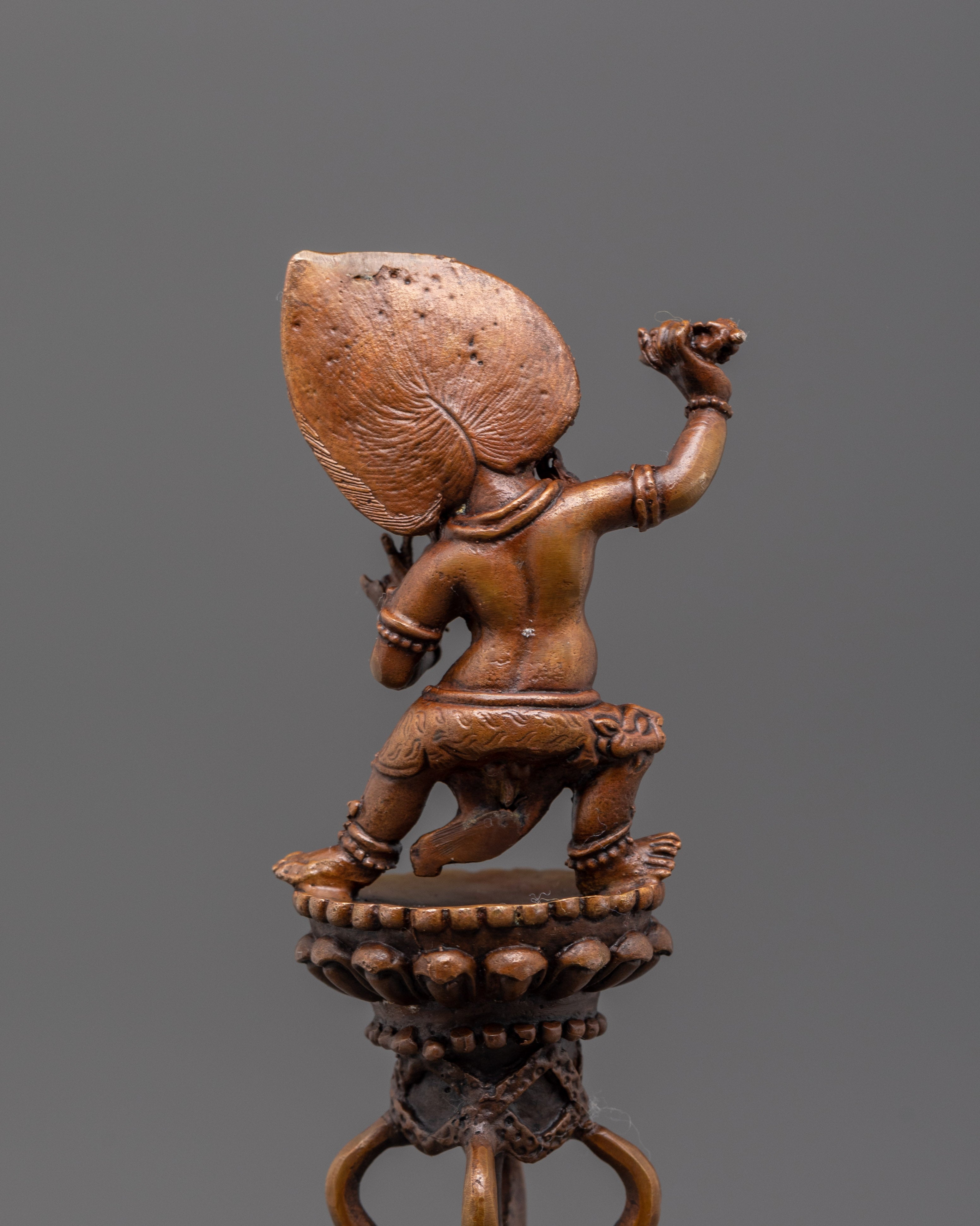 Tantric Ritual Phurba in Oxidized Copper | Sacred Copper Phurba