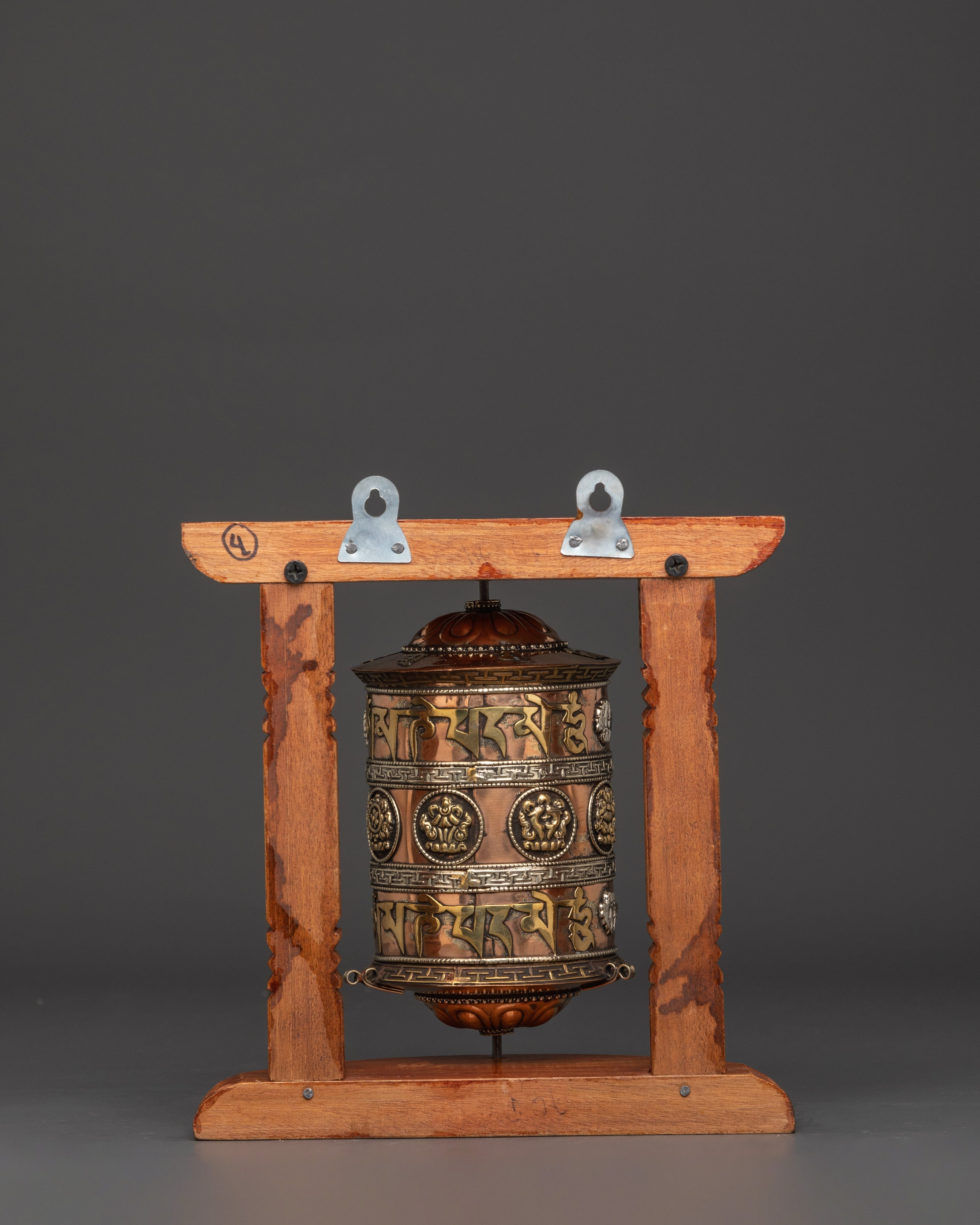 Handcarved Tibetan Prayer Wheel | Wooden Buddhist Meditation Tool