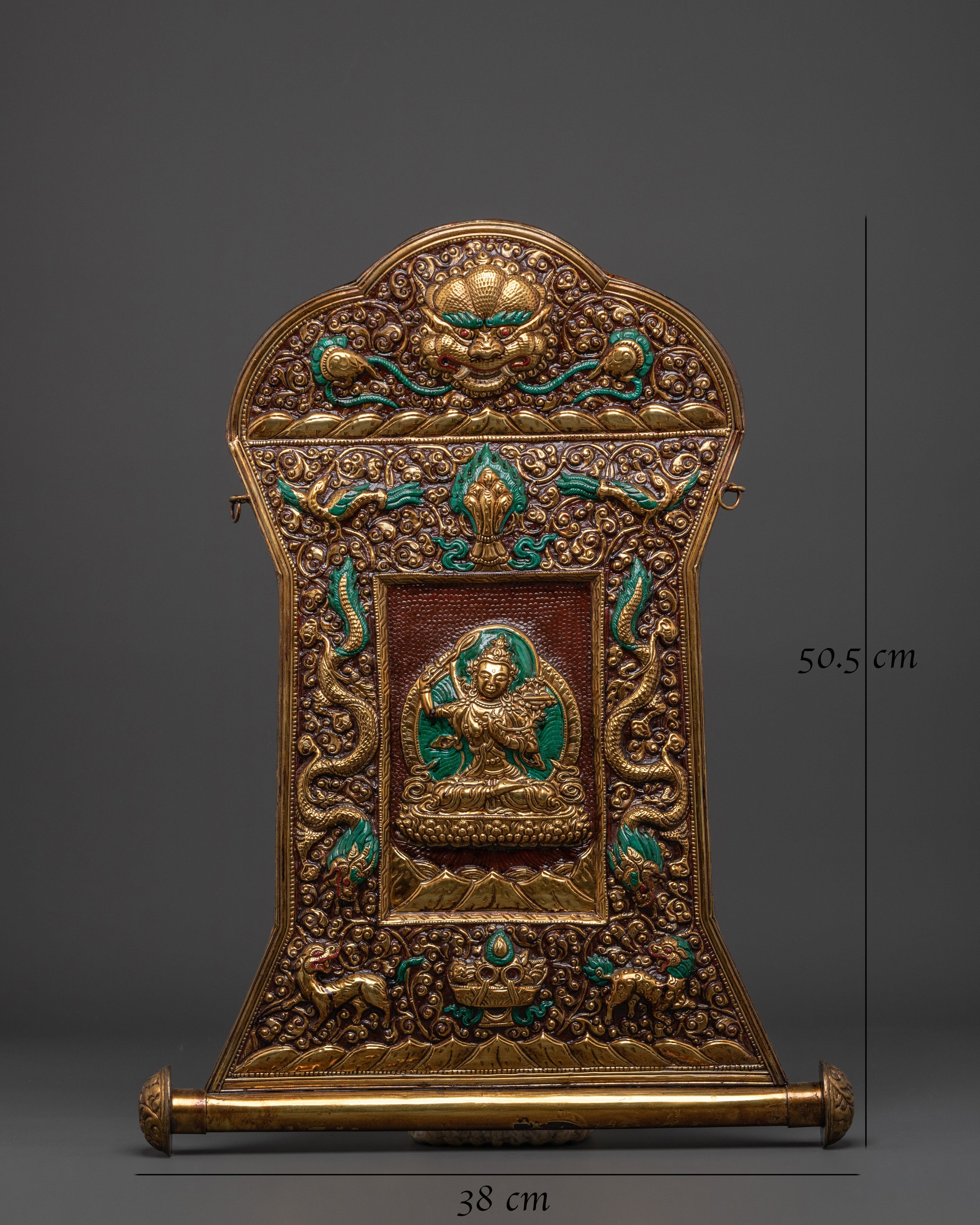 Manjushri Brass Wall Hanging | Buddhist Wisdom Decor