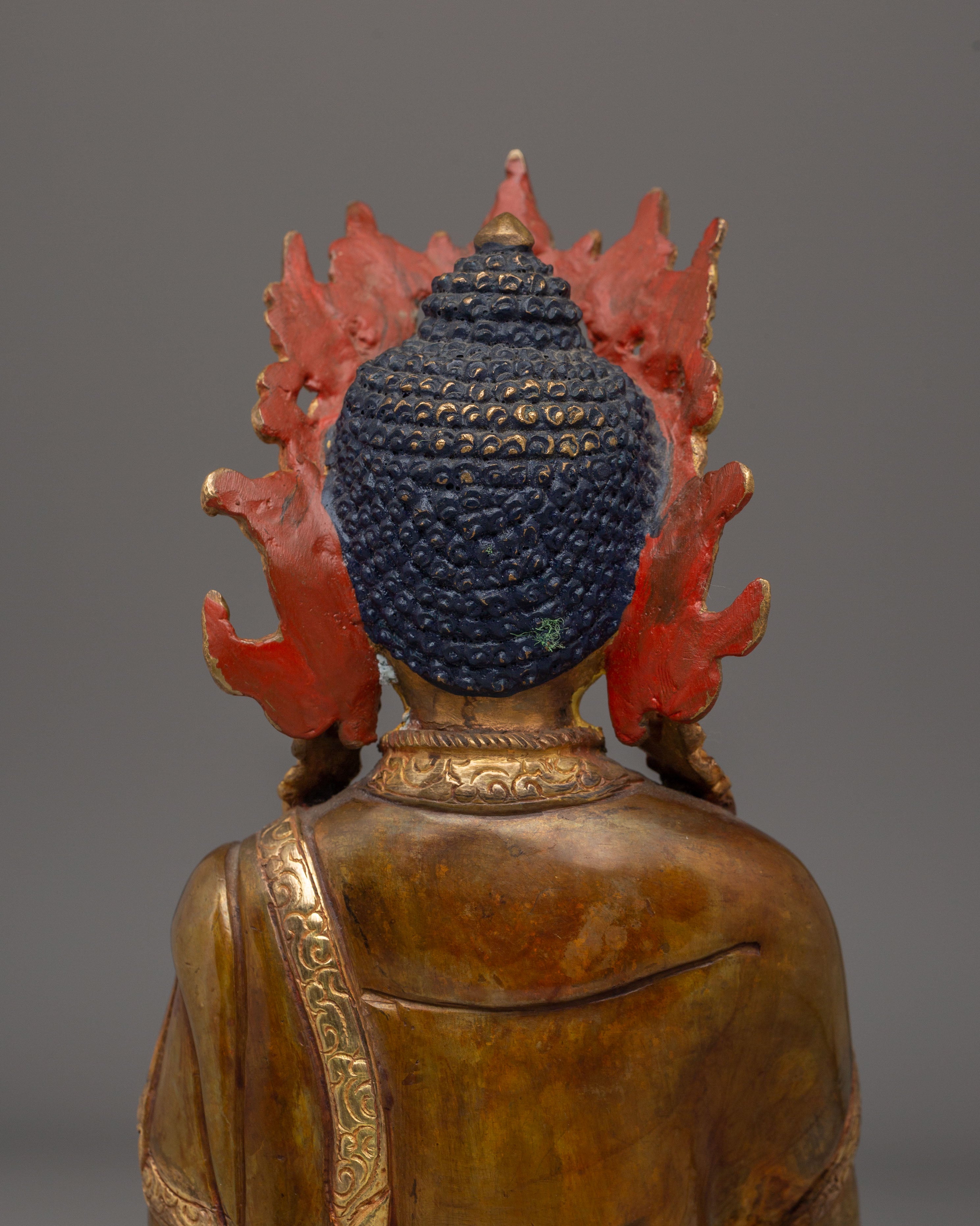 Crowned Shakyamuni Buddha Statue | Handcrafted Gold-Plated Tibetan Buddha