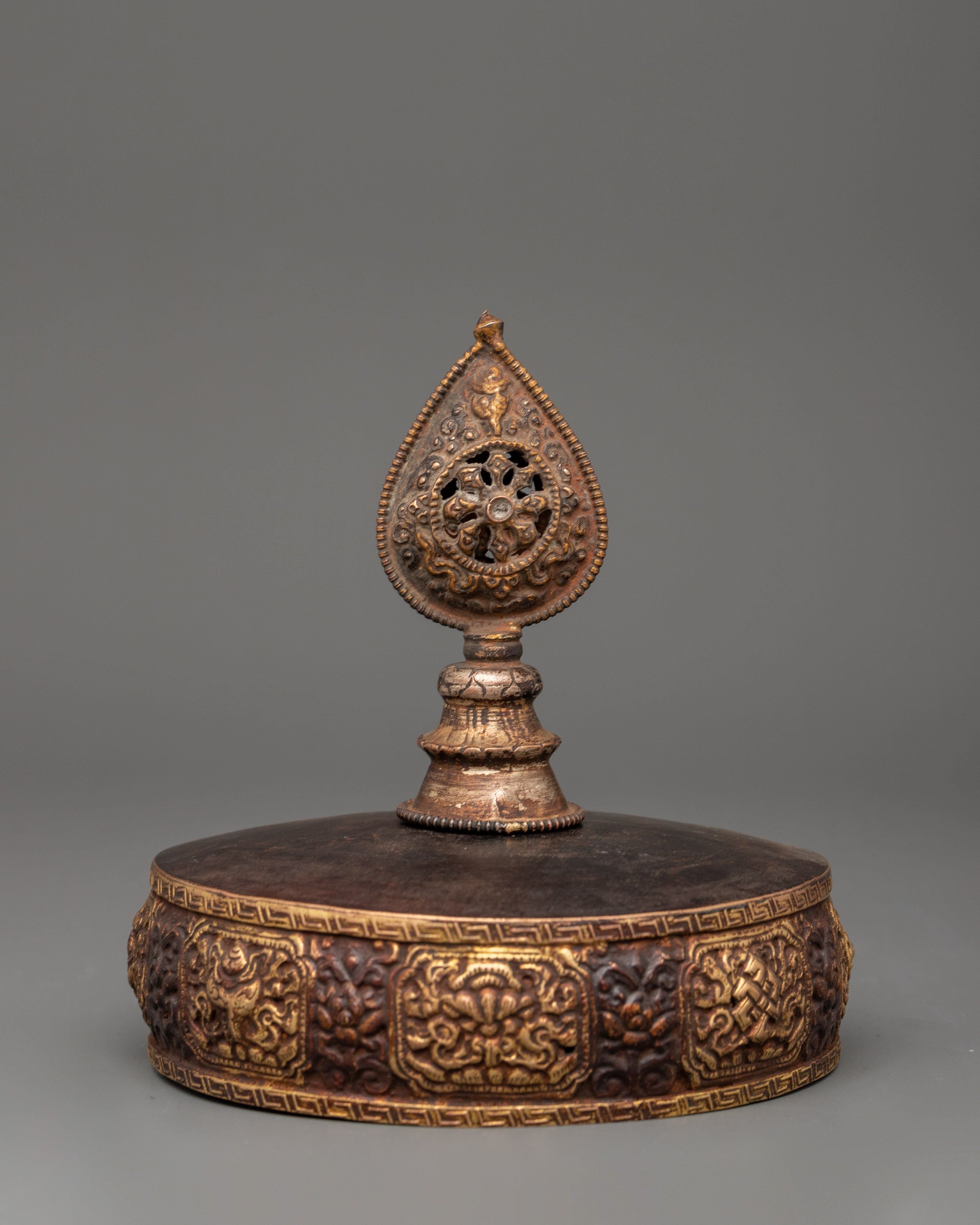 Mandala Set for Shrine | Oxidized Copper and Gold Plated Ritual Item