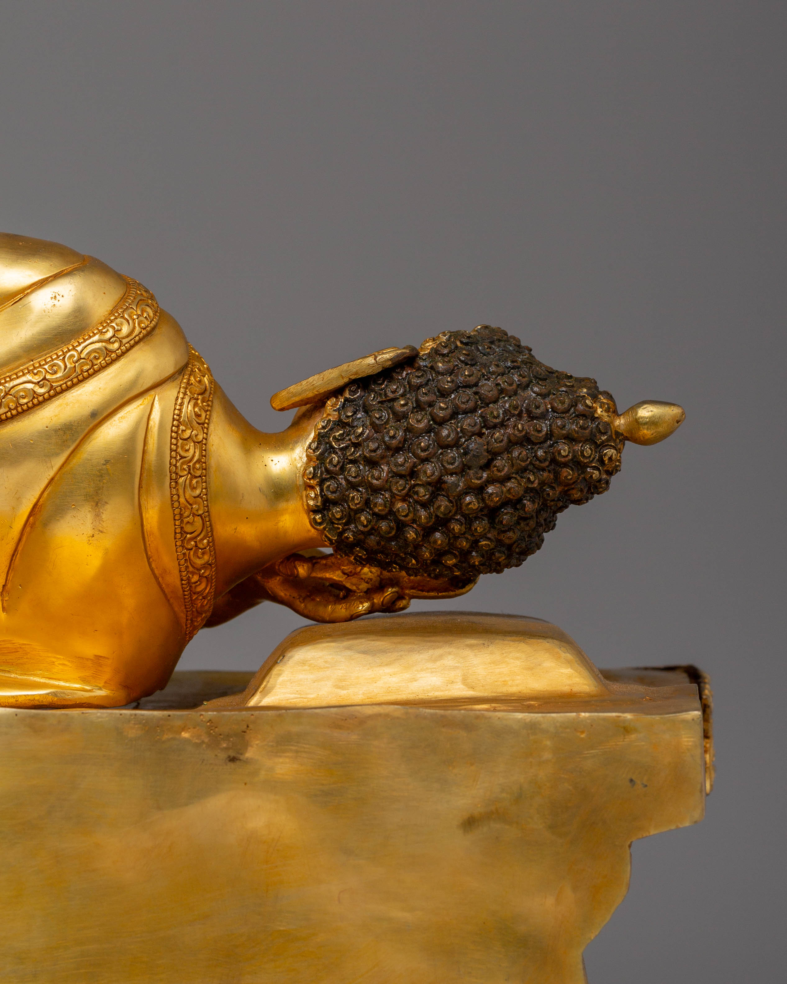 Handcrafted Sleeping Buddha Golden Statue | Symbol of Peace and Parinirvana
