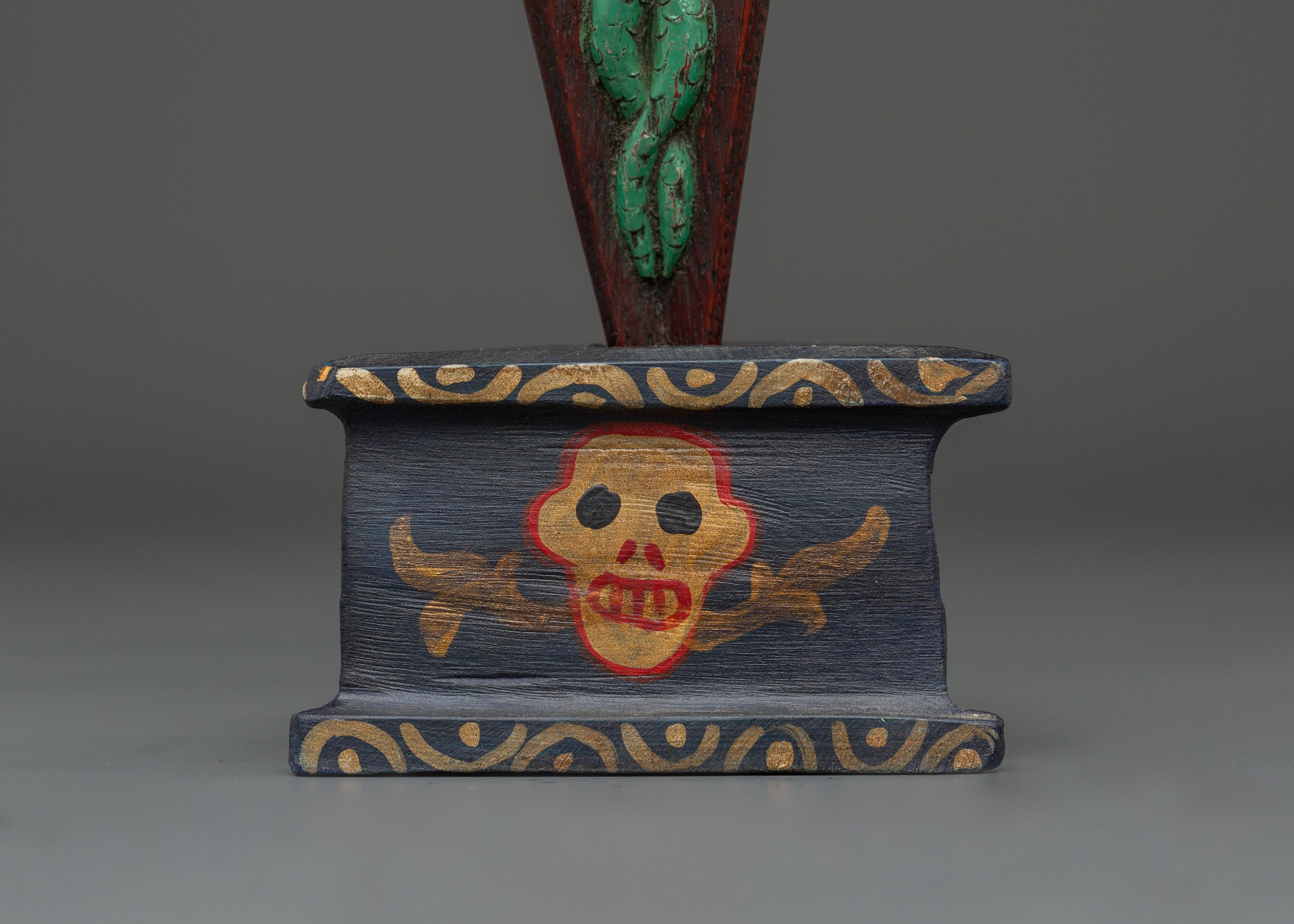Tibetan Wooden Phurba | Sacred Tantric Artifact
