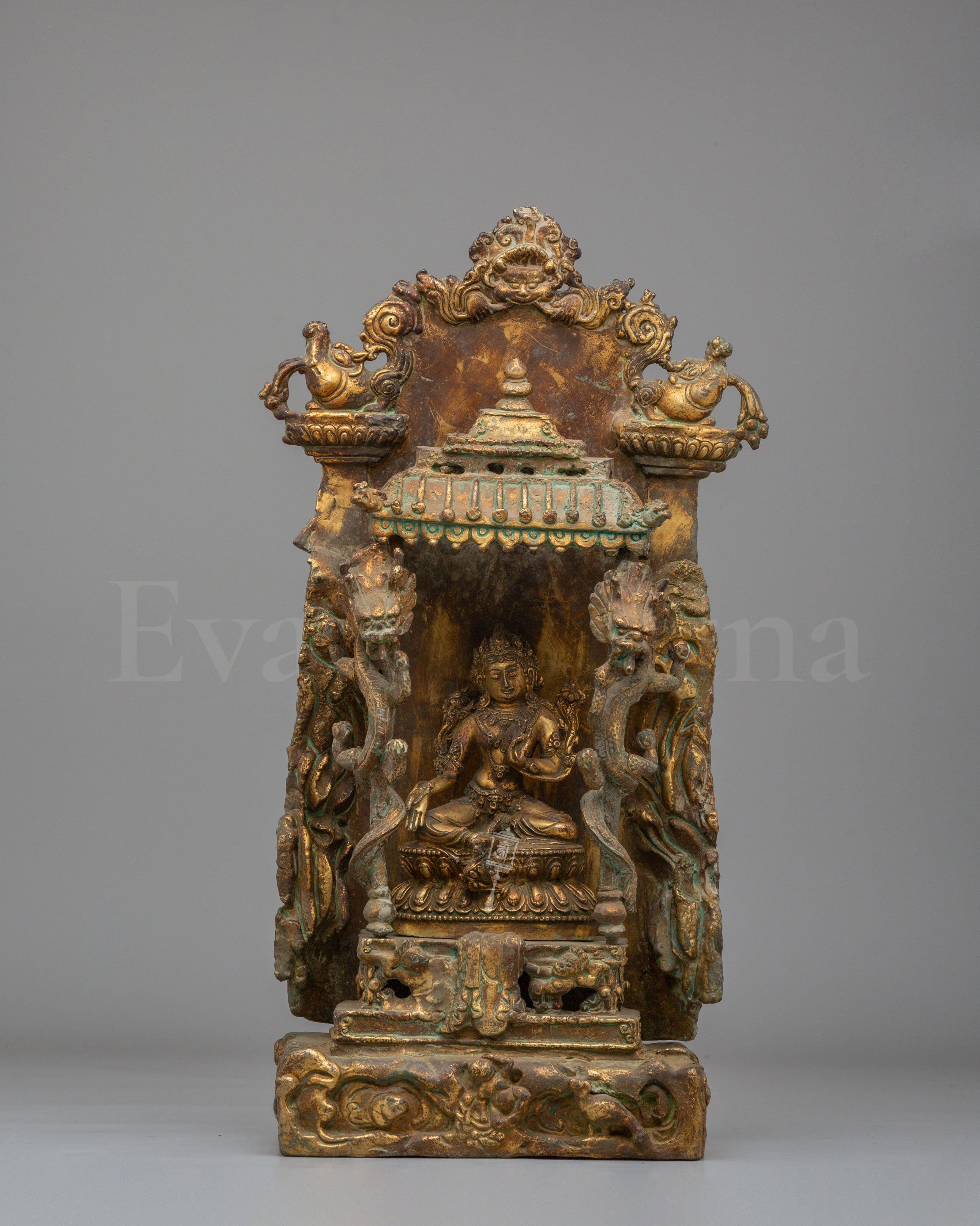Handmade Buddhist Green Tara Statue