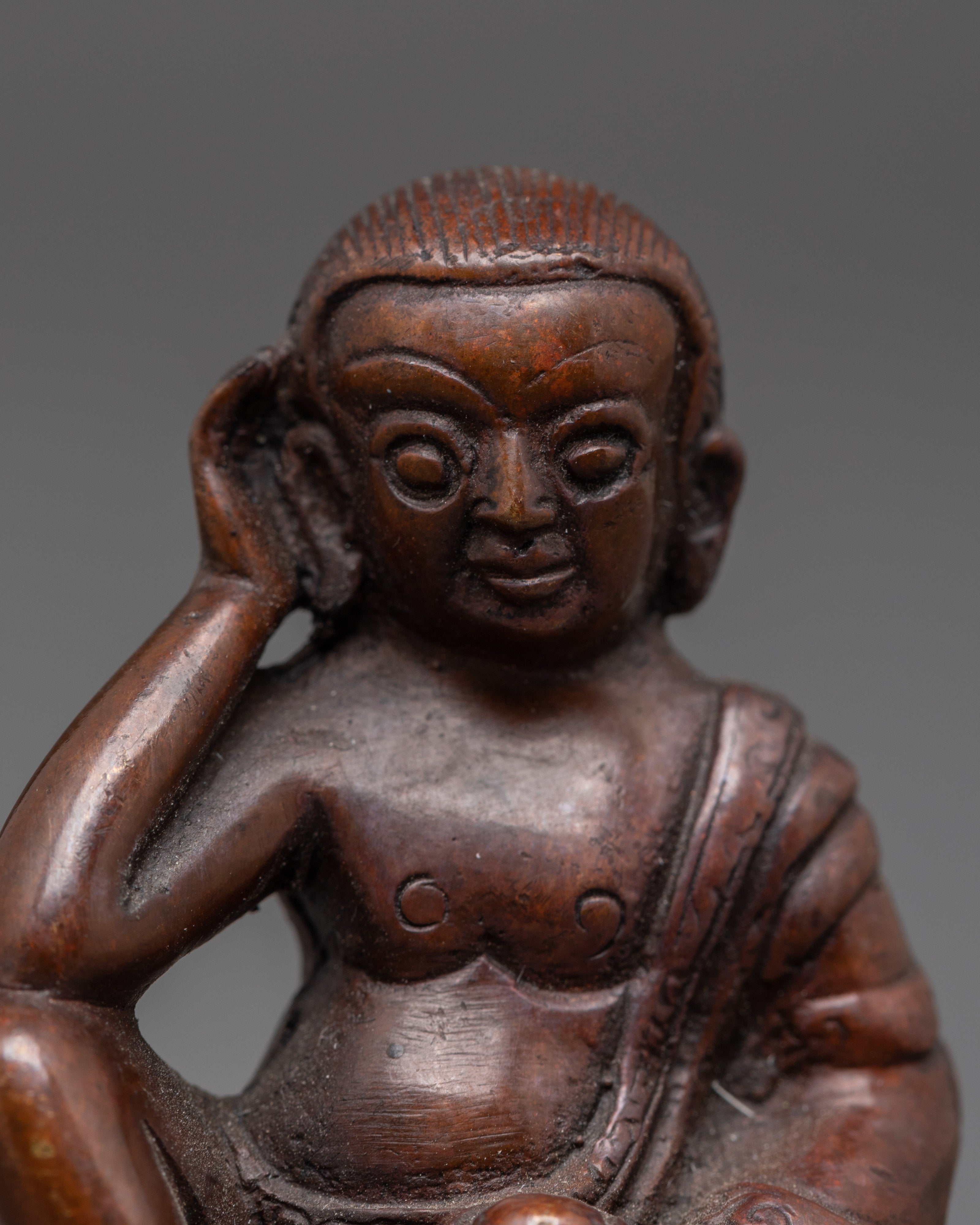 Buddhist Master Milarepa Tibetan Statue | Copper Meditation Figurine
