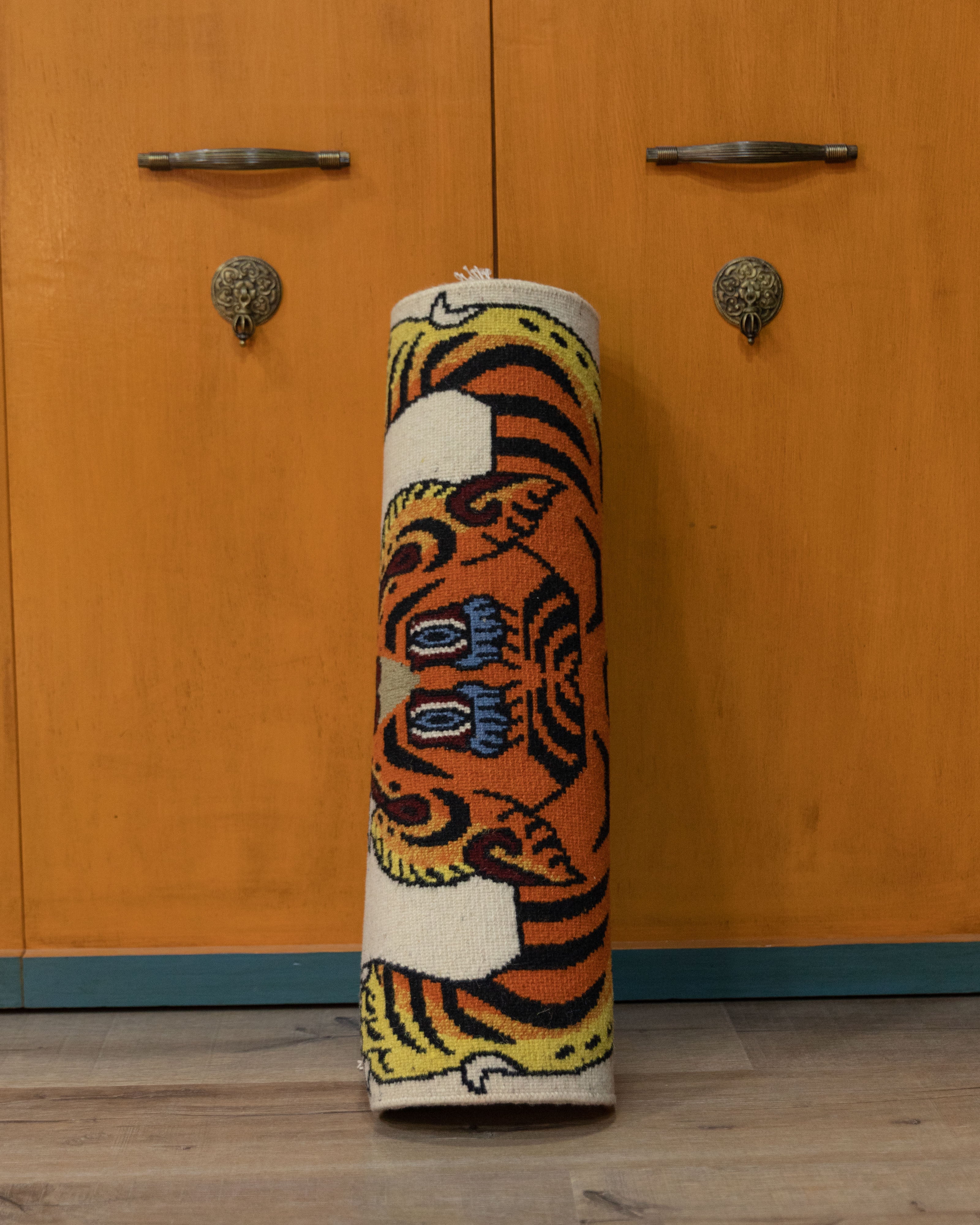 Woolen Tiger Rug | Hand-Knotted Wool Carpet