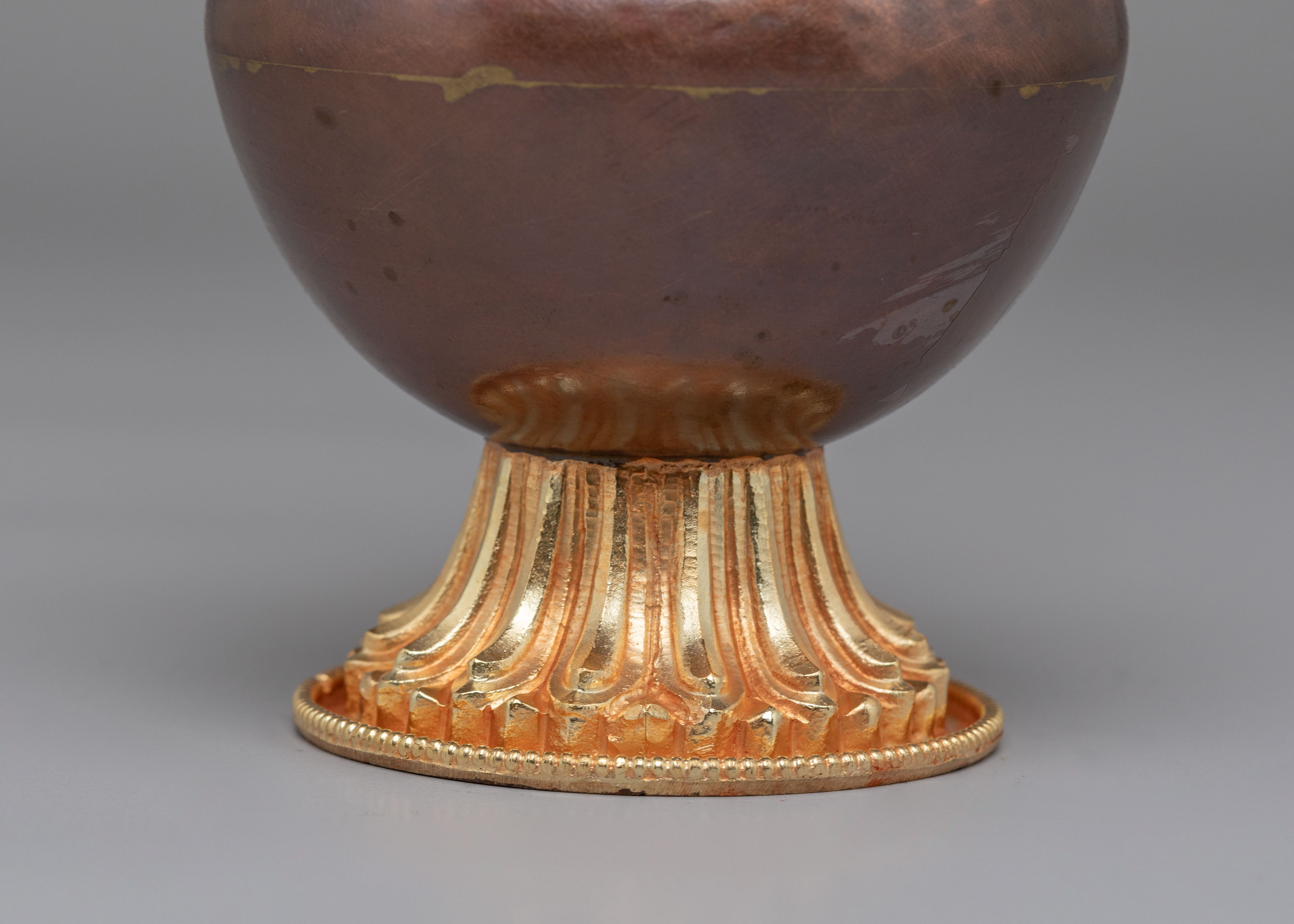 Gold Plated Tibetan Bhumba | Handcrafted Ritual Vessel