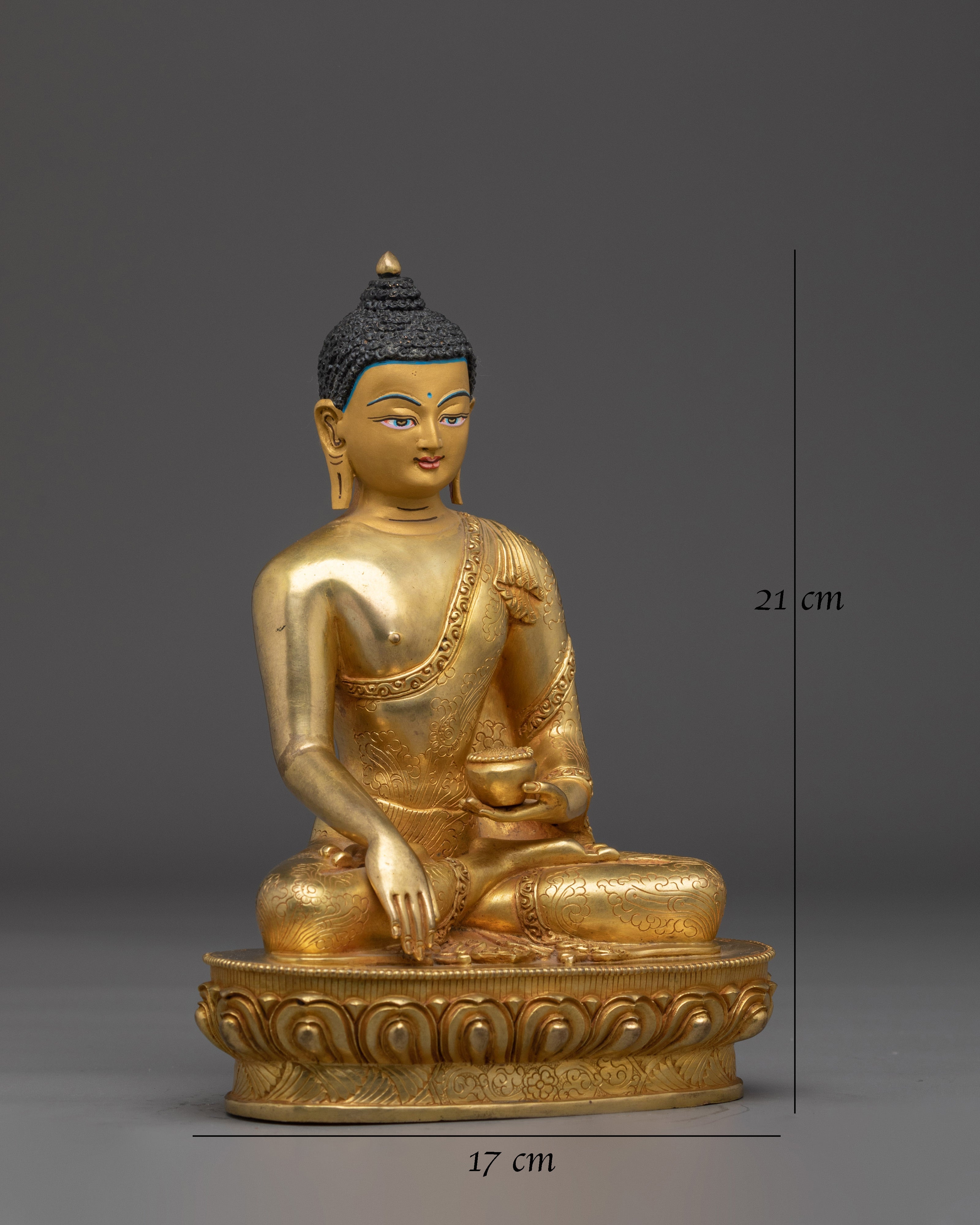 Himalayan Golden Shakyamuni Buddha Statue 
