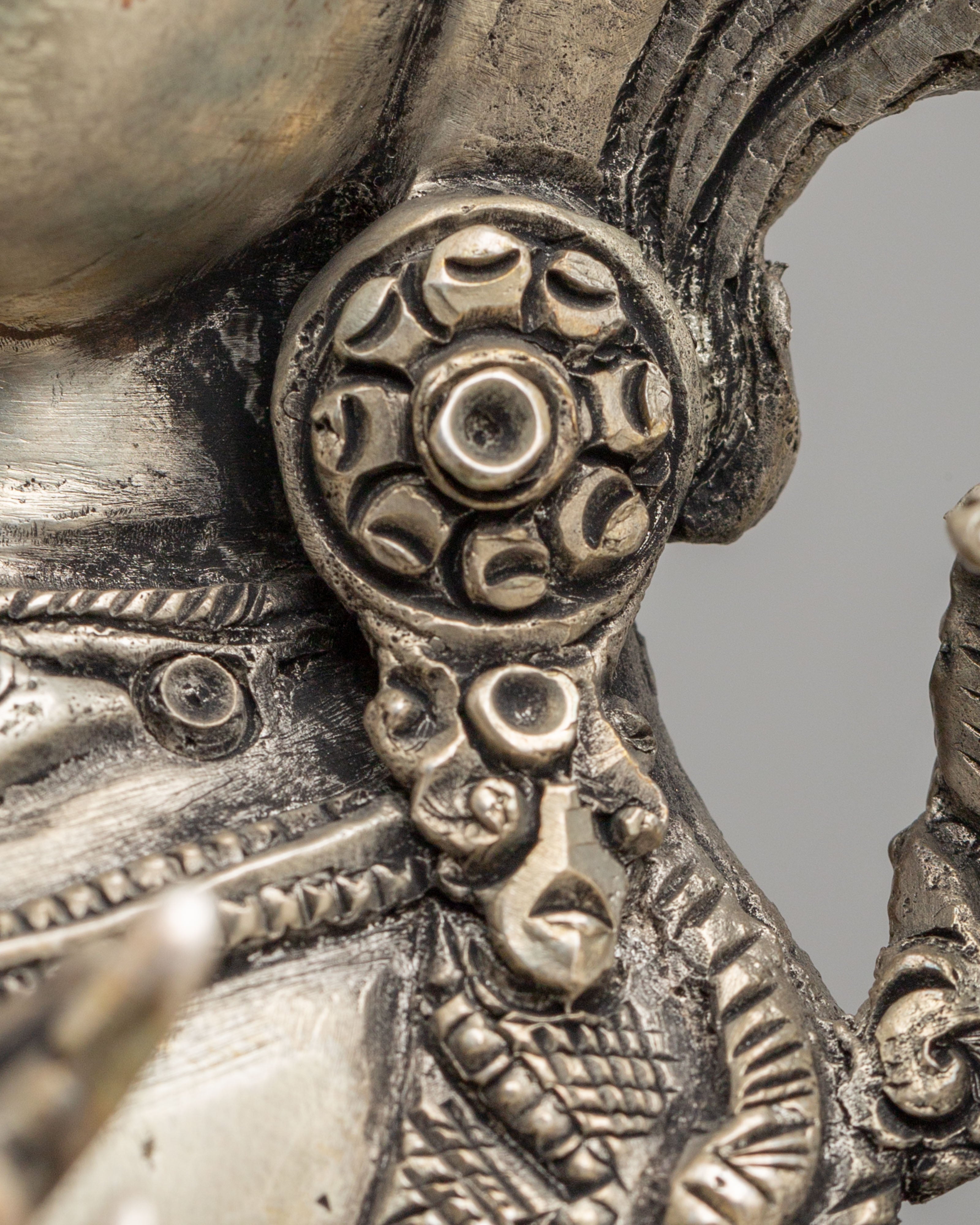 Green Tara Mother of Liberation Statue | Silver Plated Copper Buddhist Sculpture