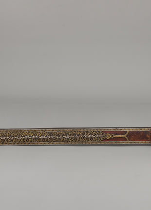Ritual Sword with Brass Inlays | Wrapped Wooden Handle, Spiritual Artifact