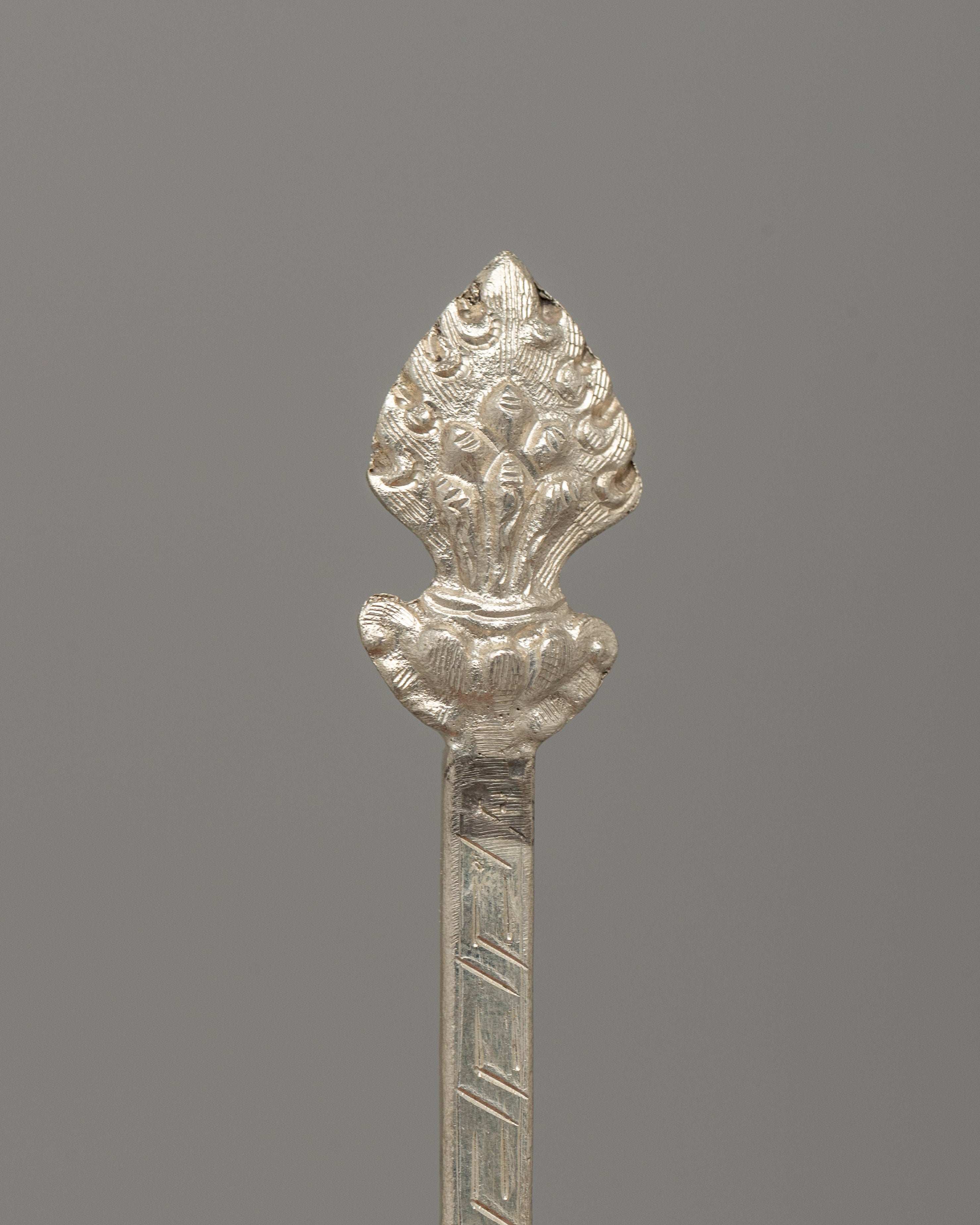 Altar Silver Plated Spoon Set | Coral & Turquoise Inlay Ritual Tool