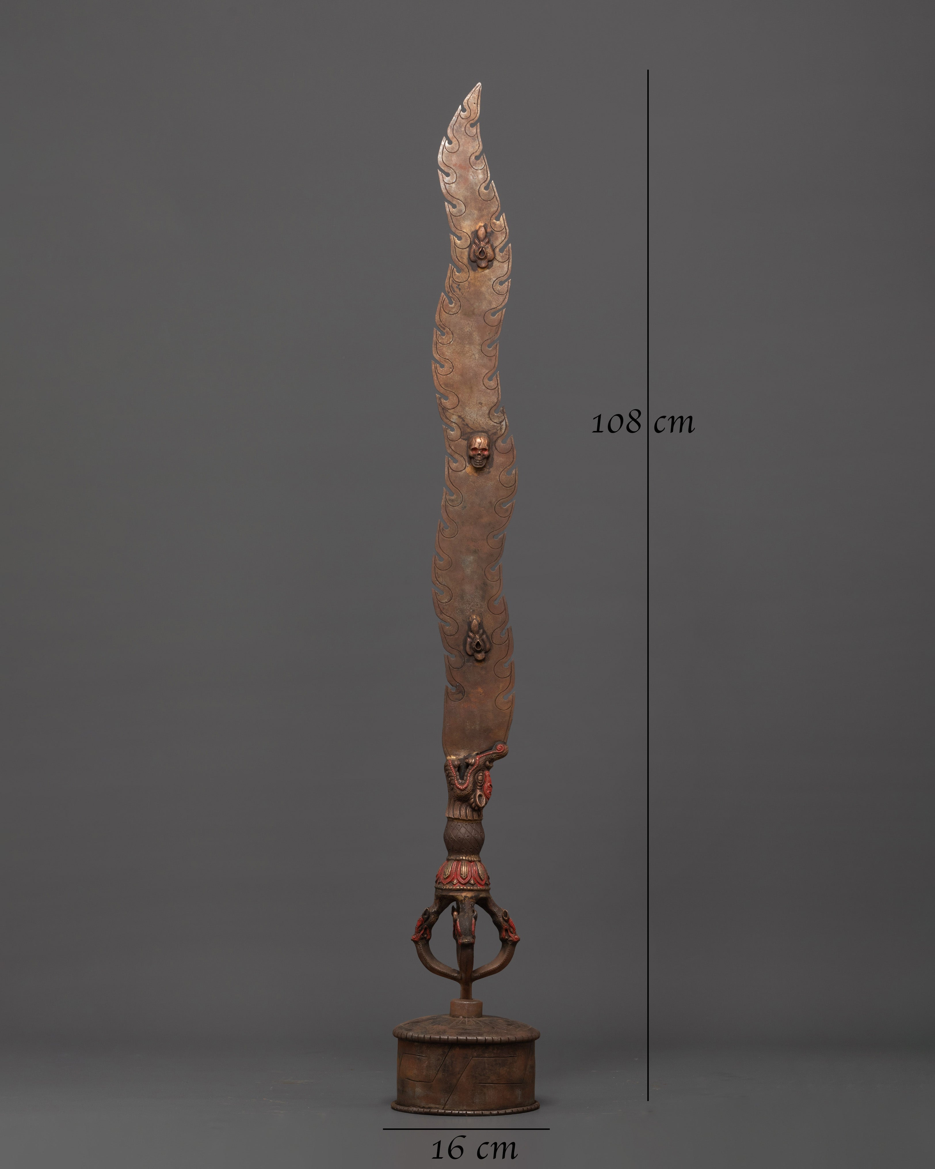 Handcrafted Copper and Iron Sword with Skull Engraving | Unique Sword