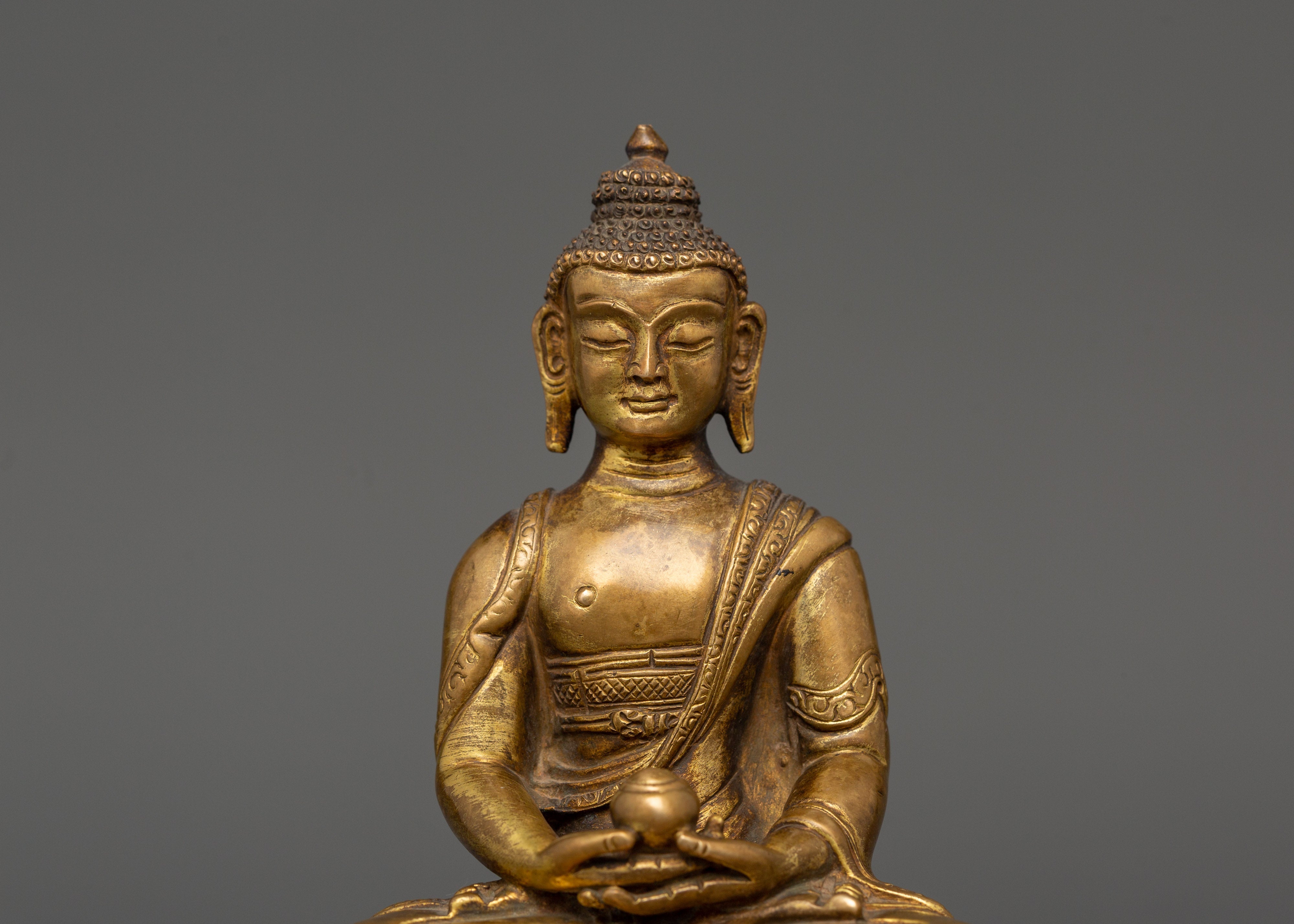 Tibetan Amitabha Buddha for Enlightenment | Gold-Plated Copper Amitayus